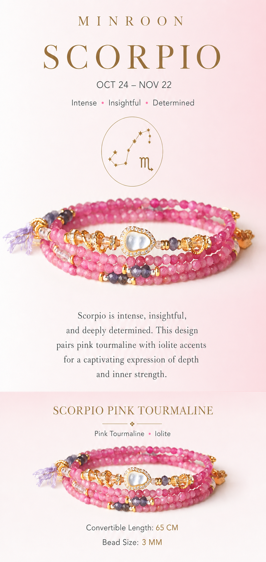 Scorpio zodiac traits and bracelet details
