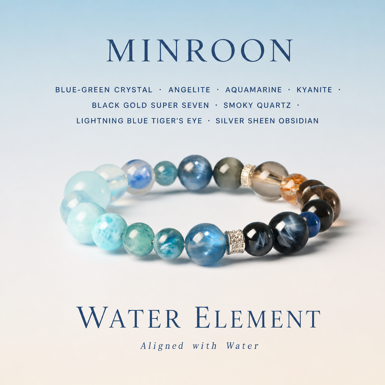 MINROON Water Element Crystal Bracelet