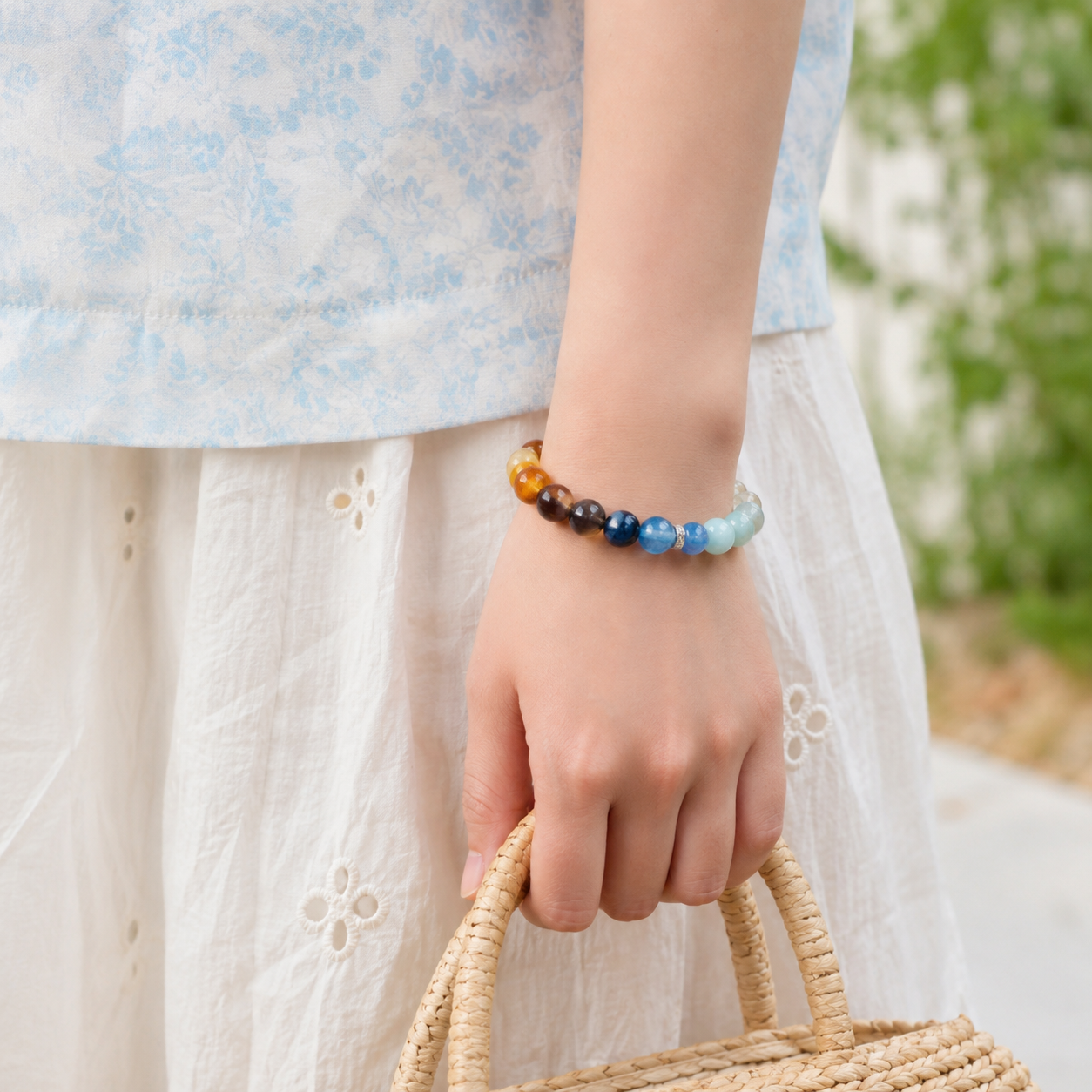 Aquamarine Water Earth bracelet model view 3