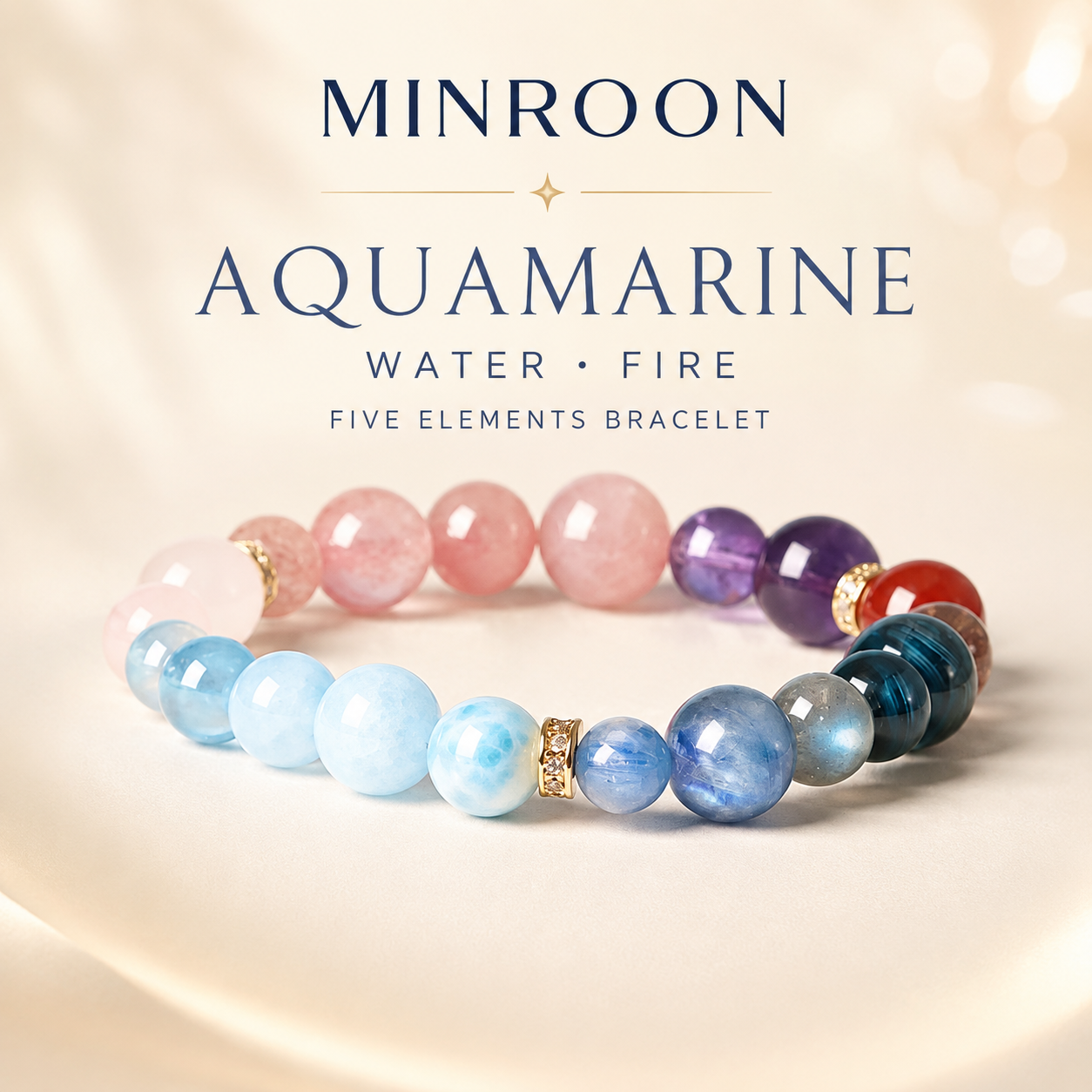 Aquamarine Water Fire Five Elements Bracelet hero