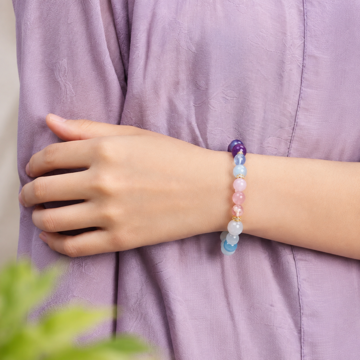 Aquamarine Water Fire bracelet model view 2