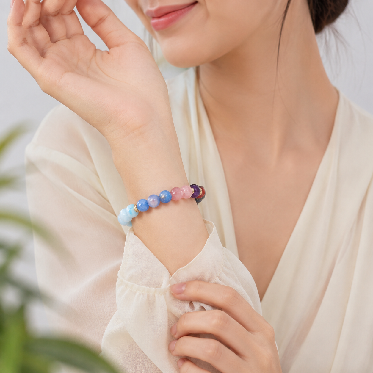 Aquamarine Water Fire Five Elements Bracelet wrist