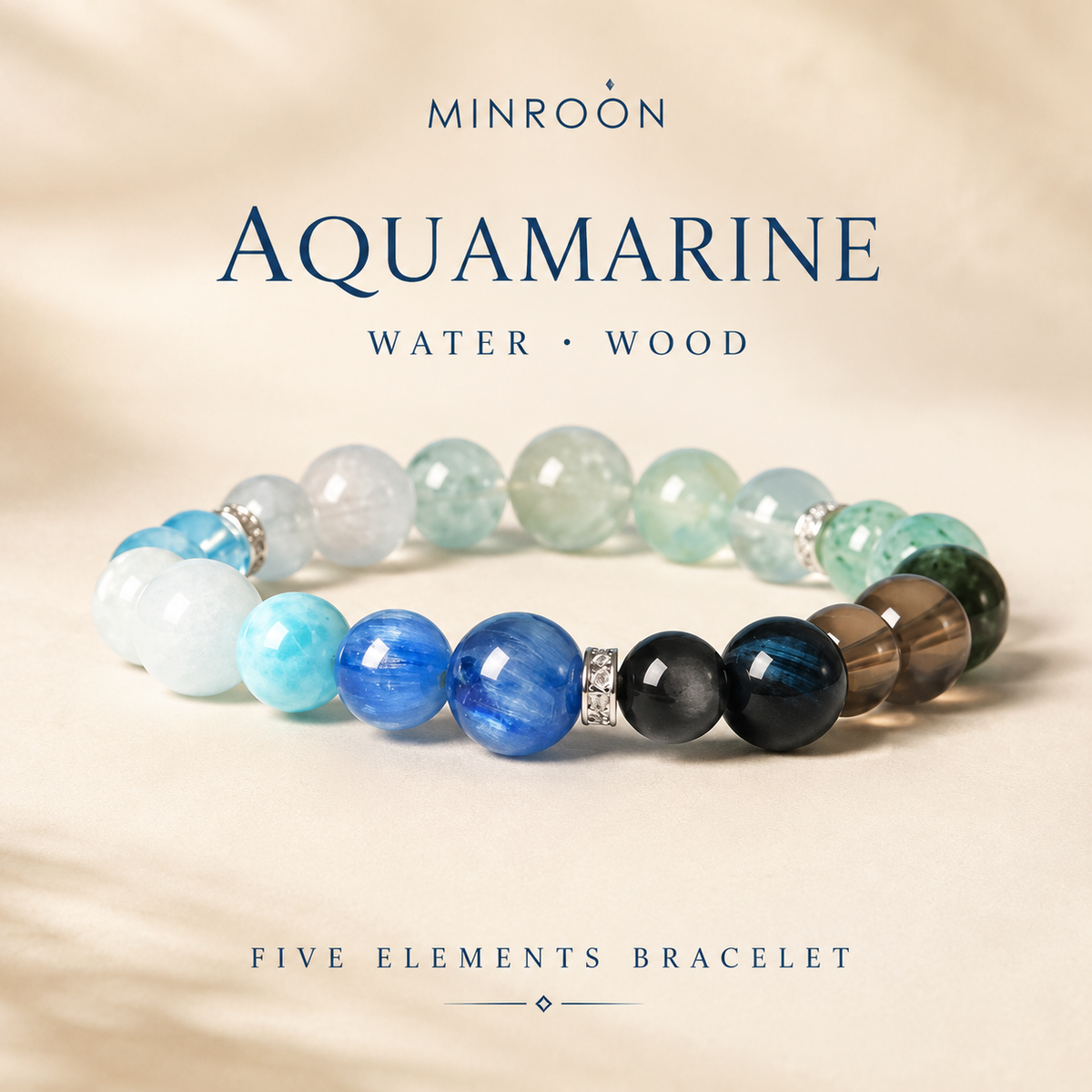 Aquamarine Water Wood Five Elements Bracelet hero