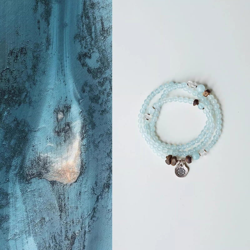 Dawn aquamarine three-wrap bracelet and necklace — original Taobao product image