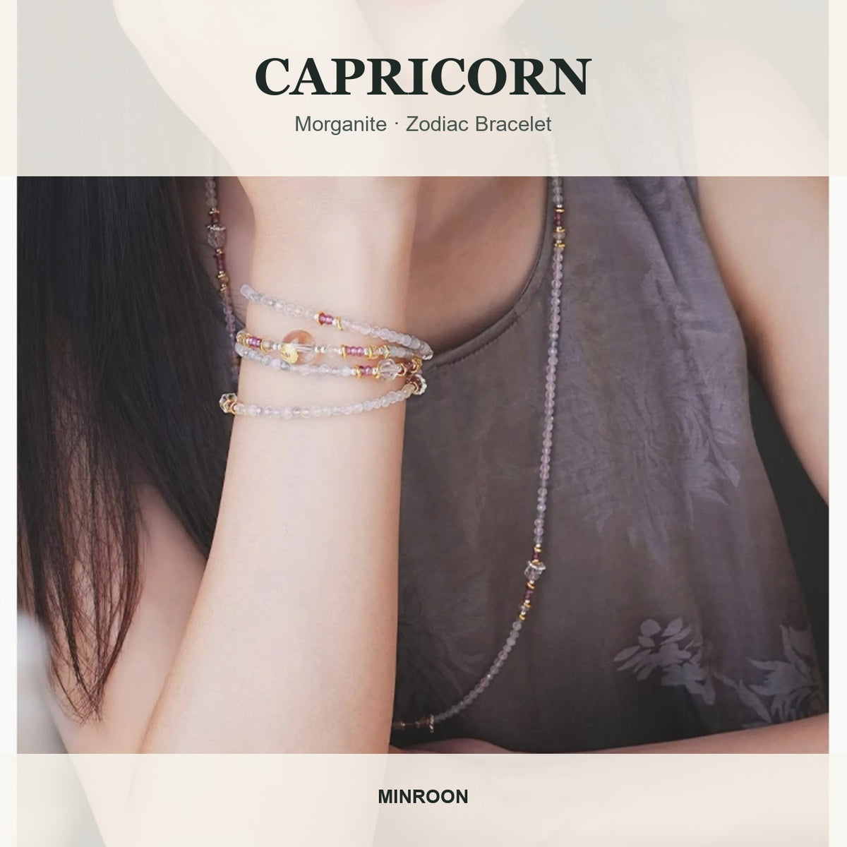 Capricorn Morganite Zodiac Wrap Bracelet hero image