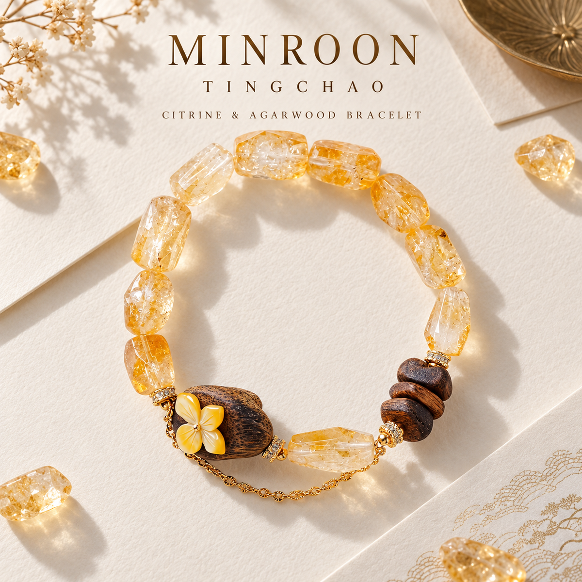 MINROON Tingchao citrine and agarwood bracelet hero image