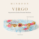 Virgo Aquamarine Zodiac Bracelet Necklace by MINROON