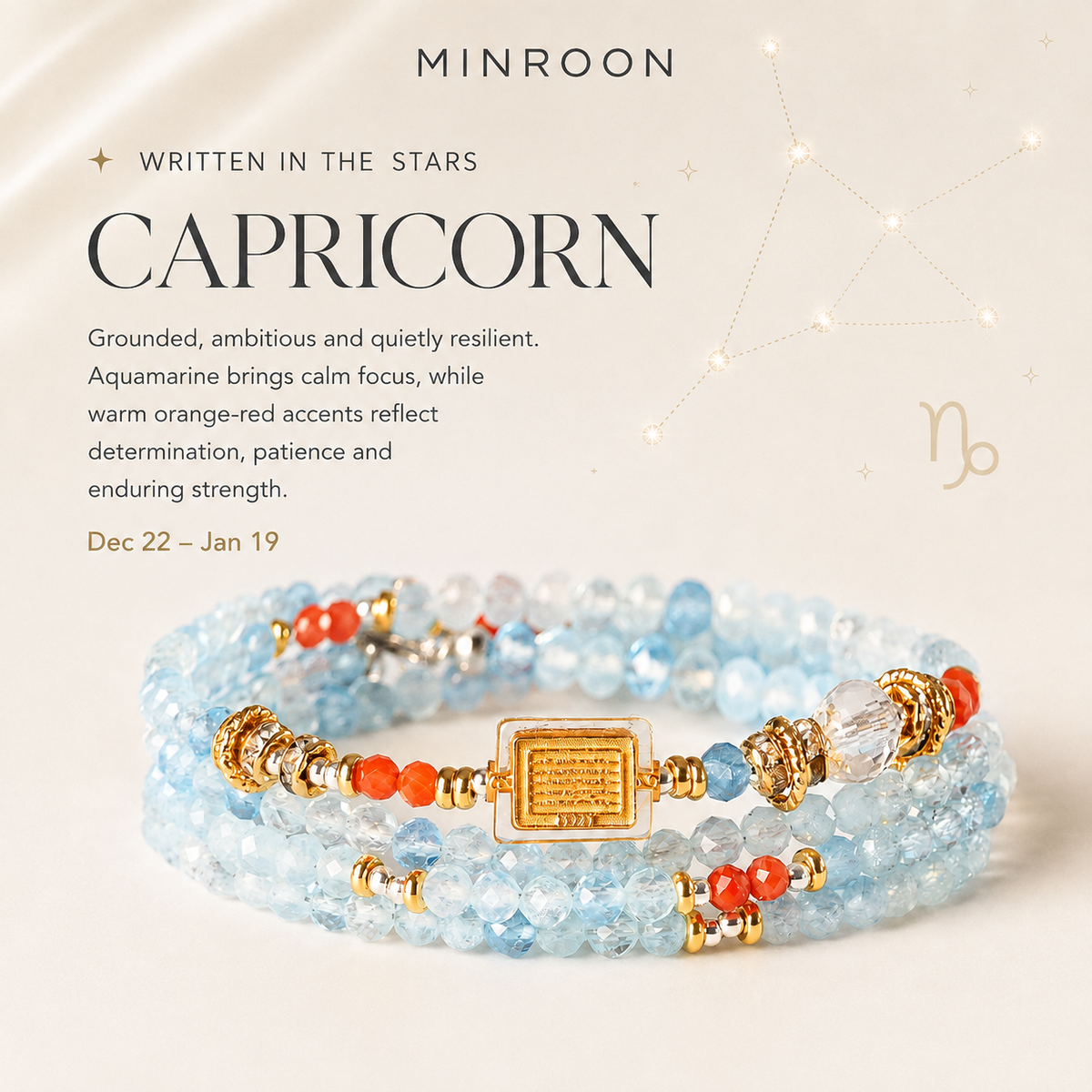 Capricorn aquamarine zodiac bracelet story