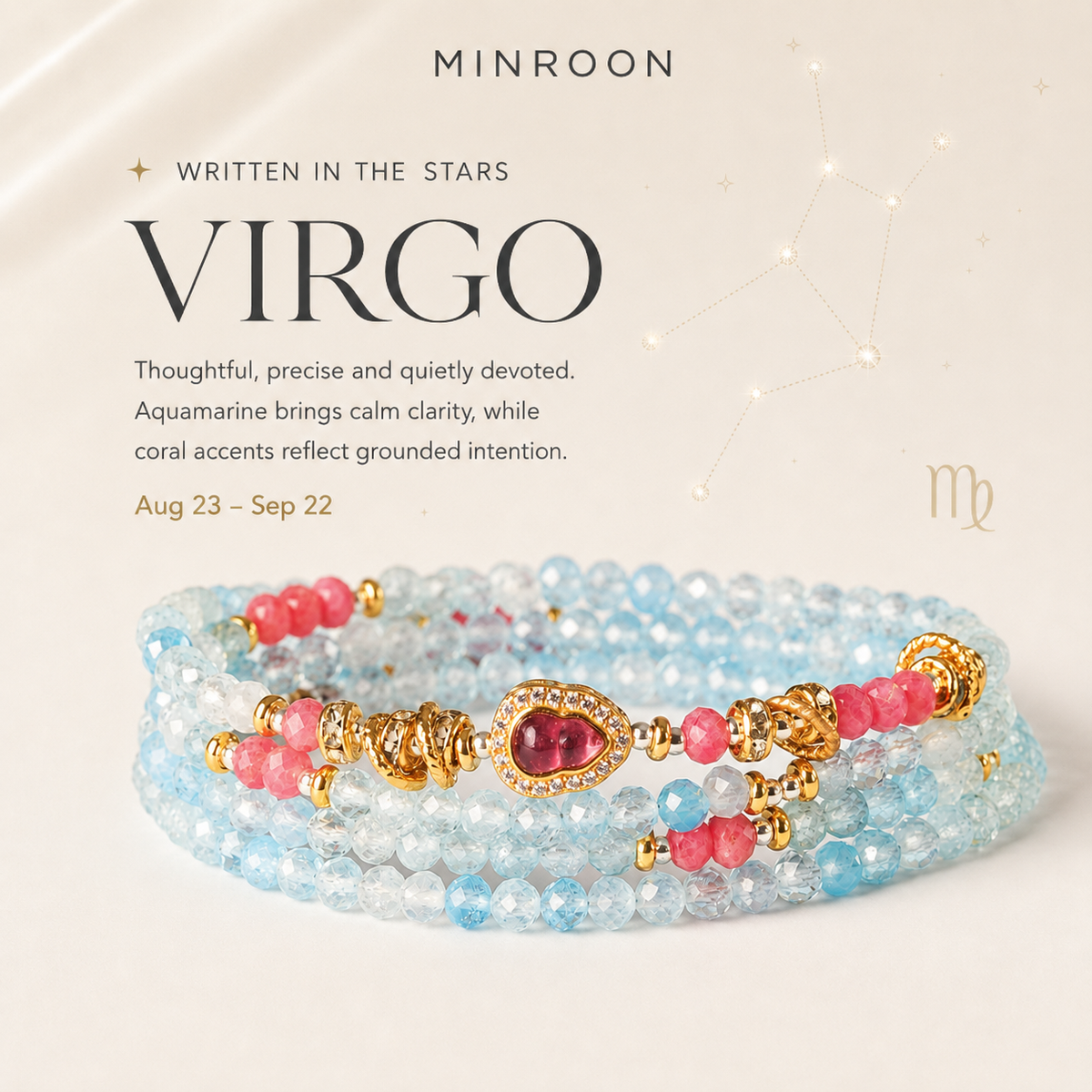 Virgo aquamarine zodiac bracelet story