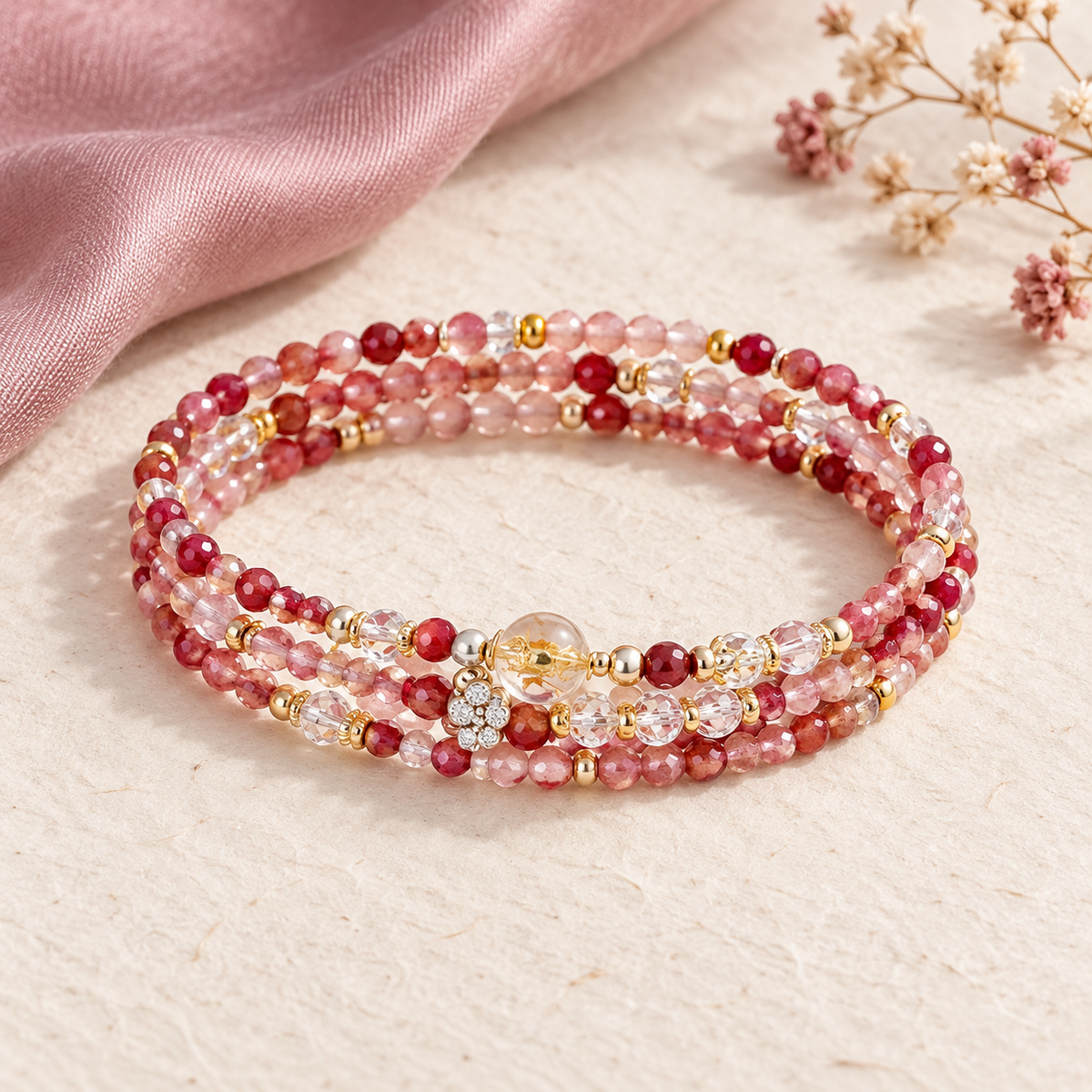 Leo Anderson Stone multi-wrap bracelet product display