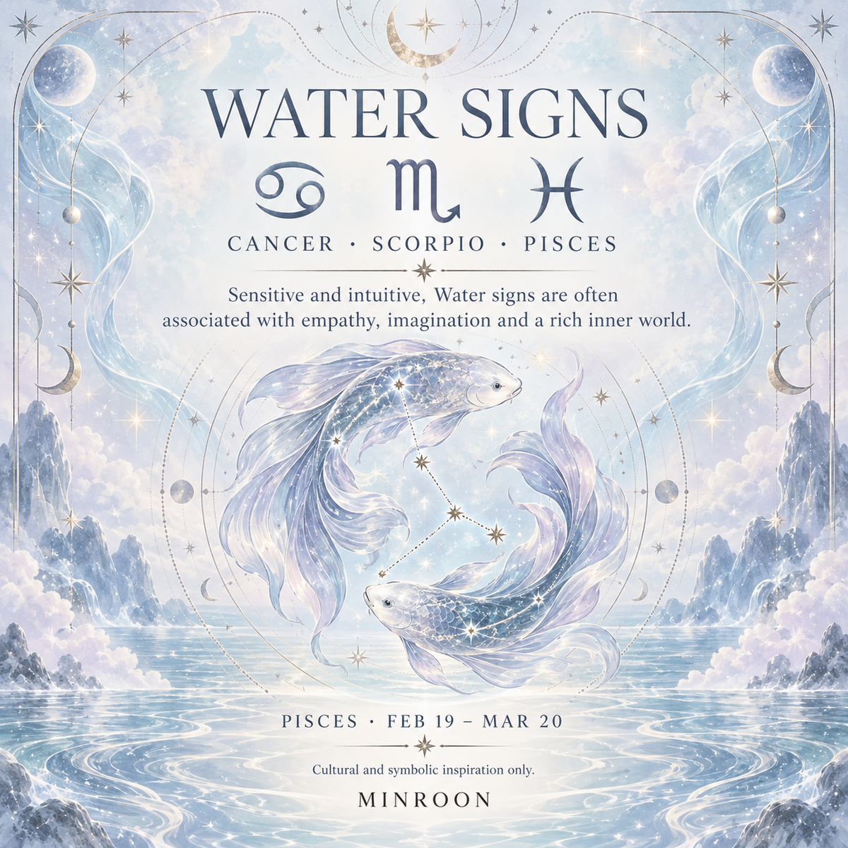Water signs and Pisces zodiac story artwork
