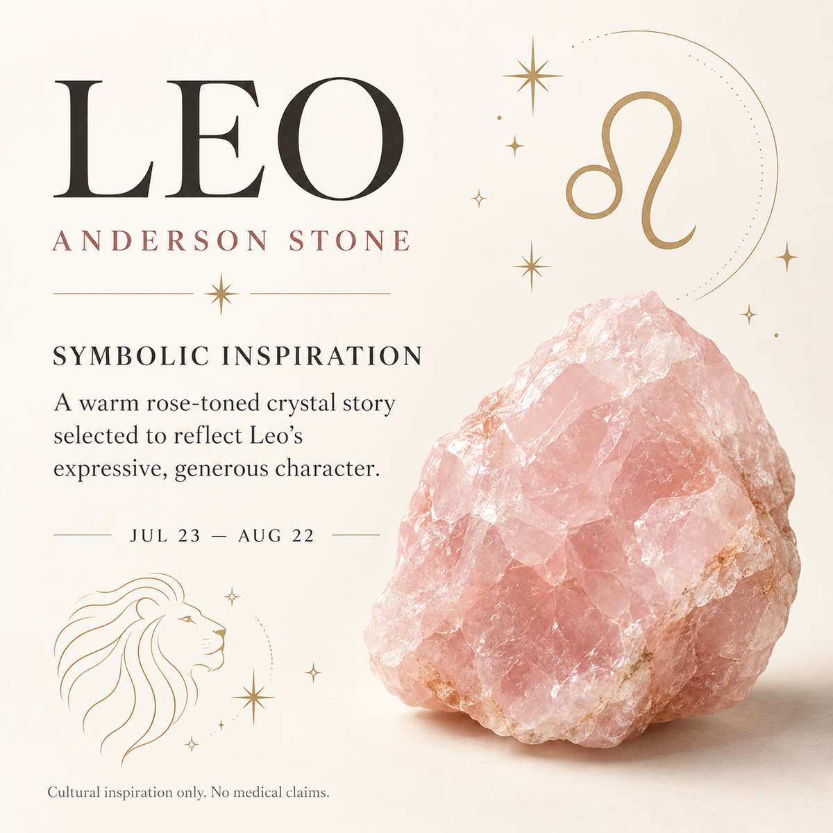 Leo Anderson Stone symbolic crystal meaning artwork