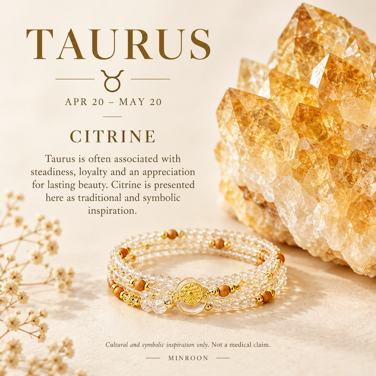 Taurus Citrine symbolic crystal meaning artwork