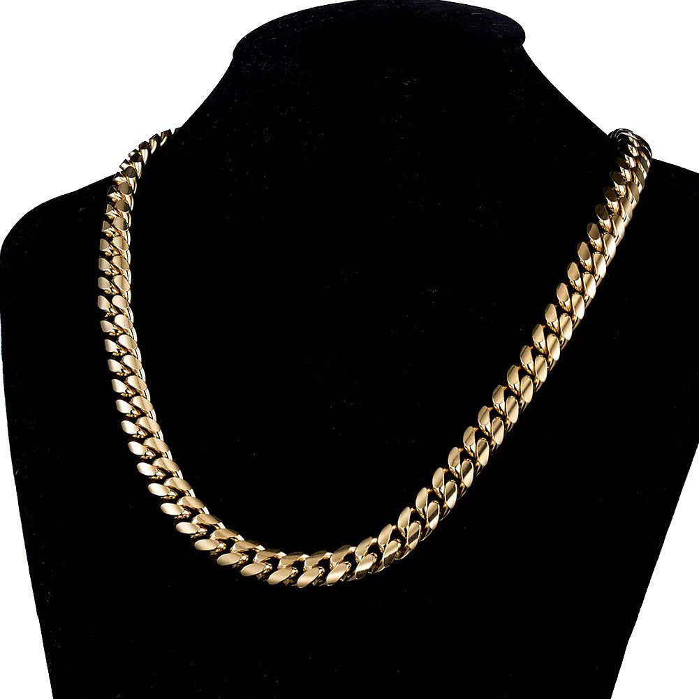 6-20mm Cuban chain and bracelet set, 18K Gold