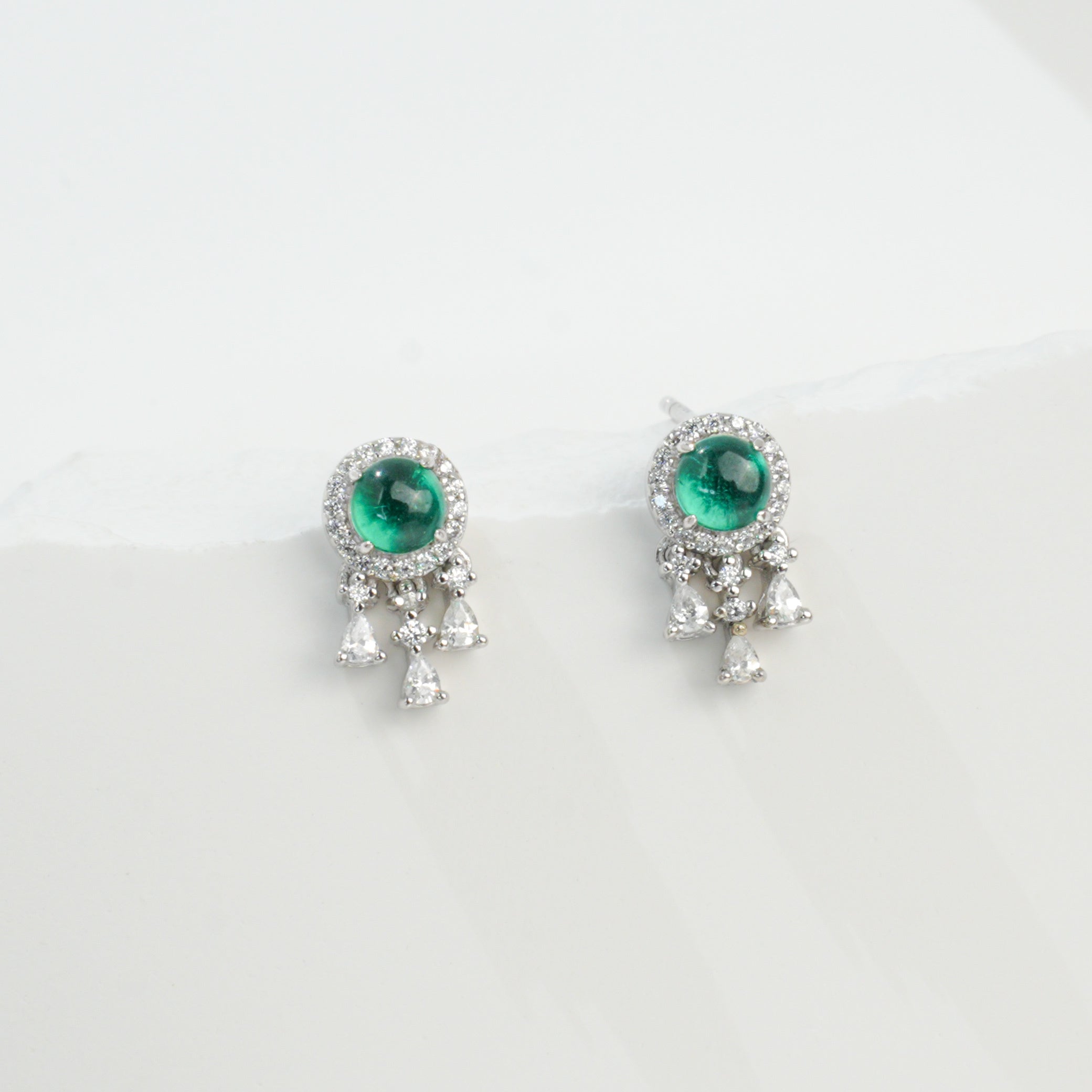 Cultured Paraiba Tourmaline Drop Earrings | S925 Sterling Silver Plated 18K Gold, Halo Zircon Accents, Elegant Gemstone Jewelry for Women