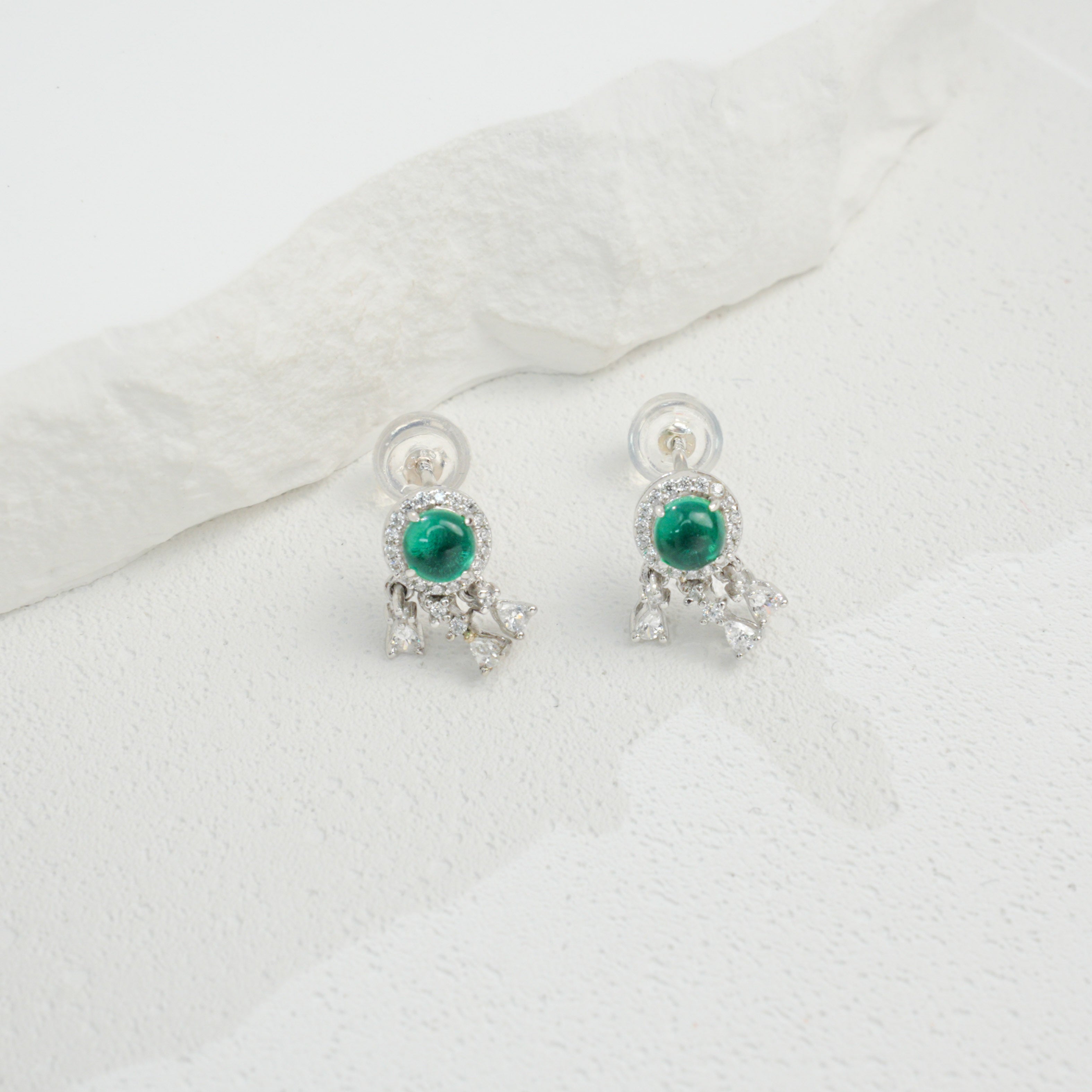 Cultured Paraiba Tourmaline Drop Earrings | S925 Sterling Silver Plated 18K Gold, Halo Zircon Accents, Elegant Gemstone Jewelry for Women