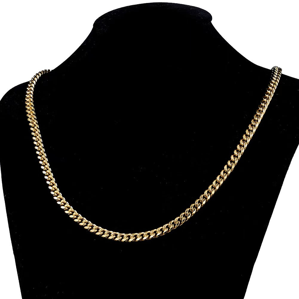 6-20mm Cuban chain and bracelet set, 18K Gold