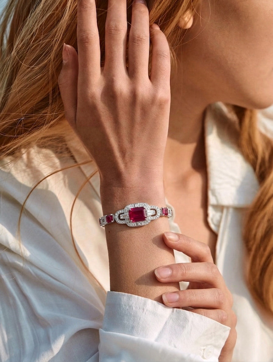 Vintage Ruby & Diamond Bracelet