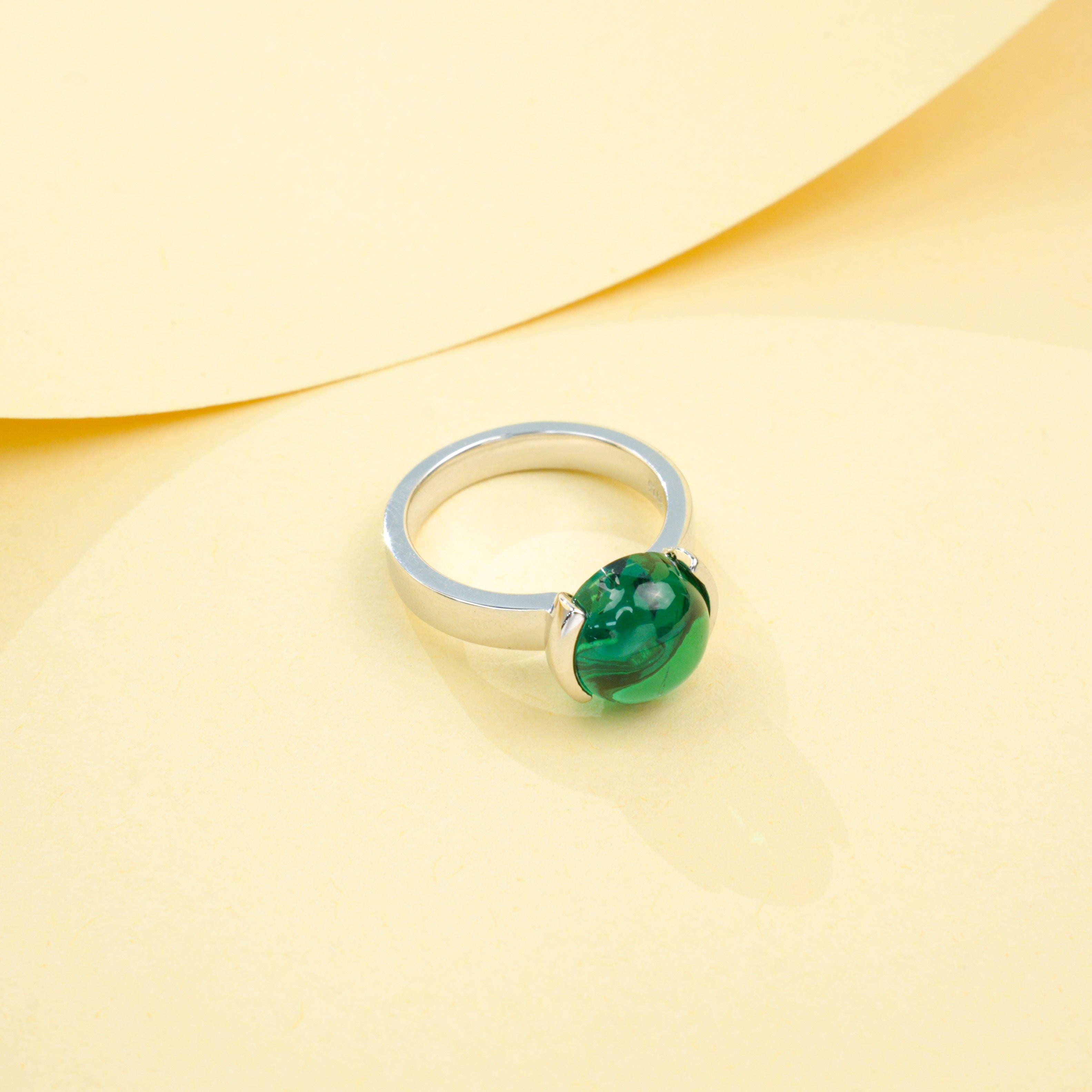 Cultivating Emeralds-Solitaire Ring