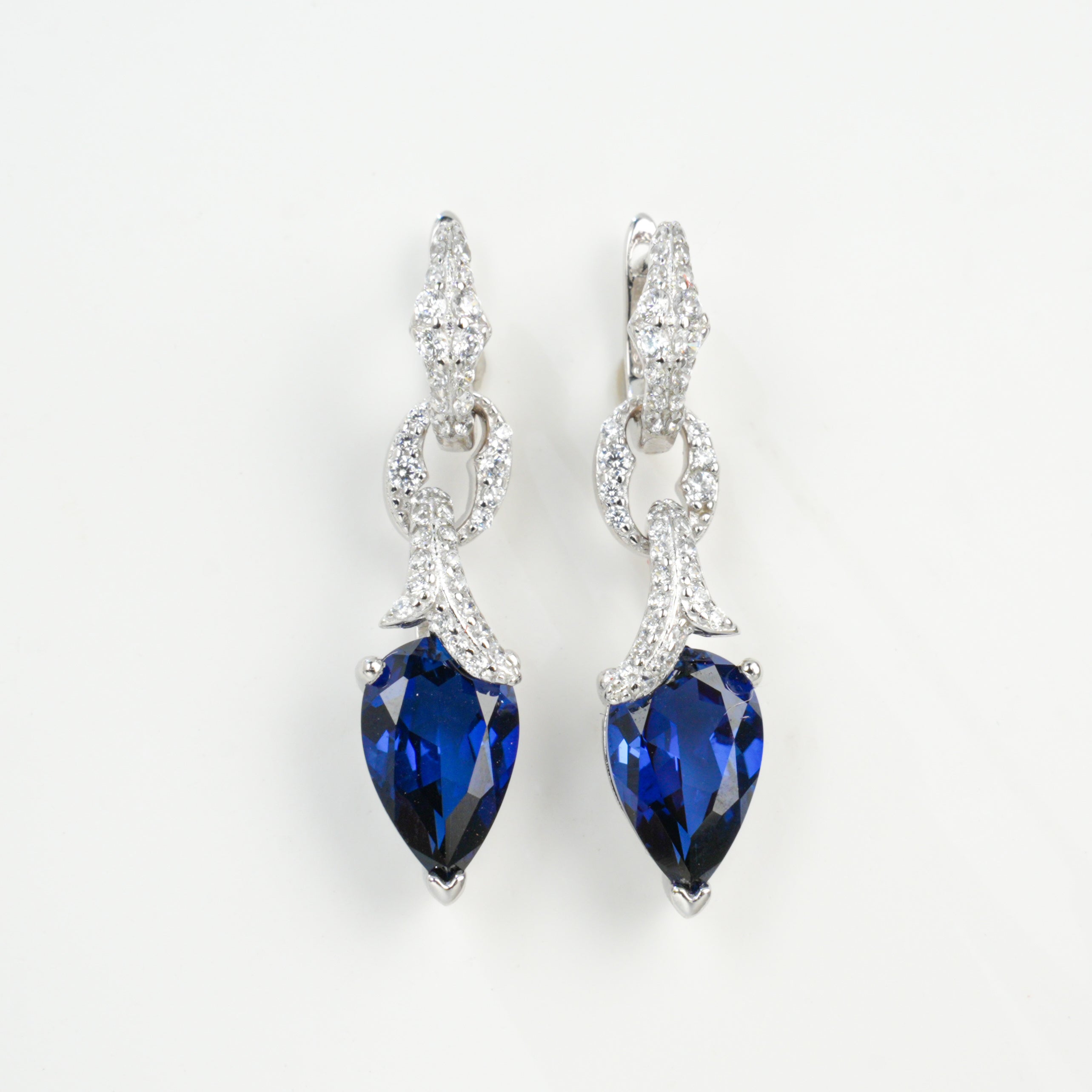 Lab-Grown Emerald Teardrop Earrings