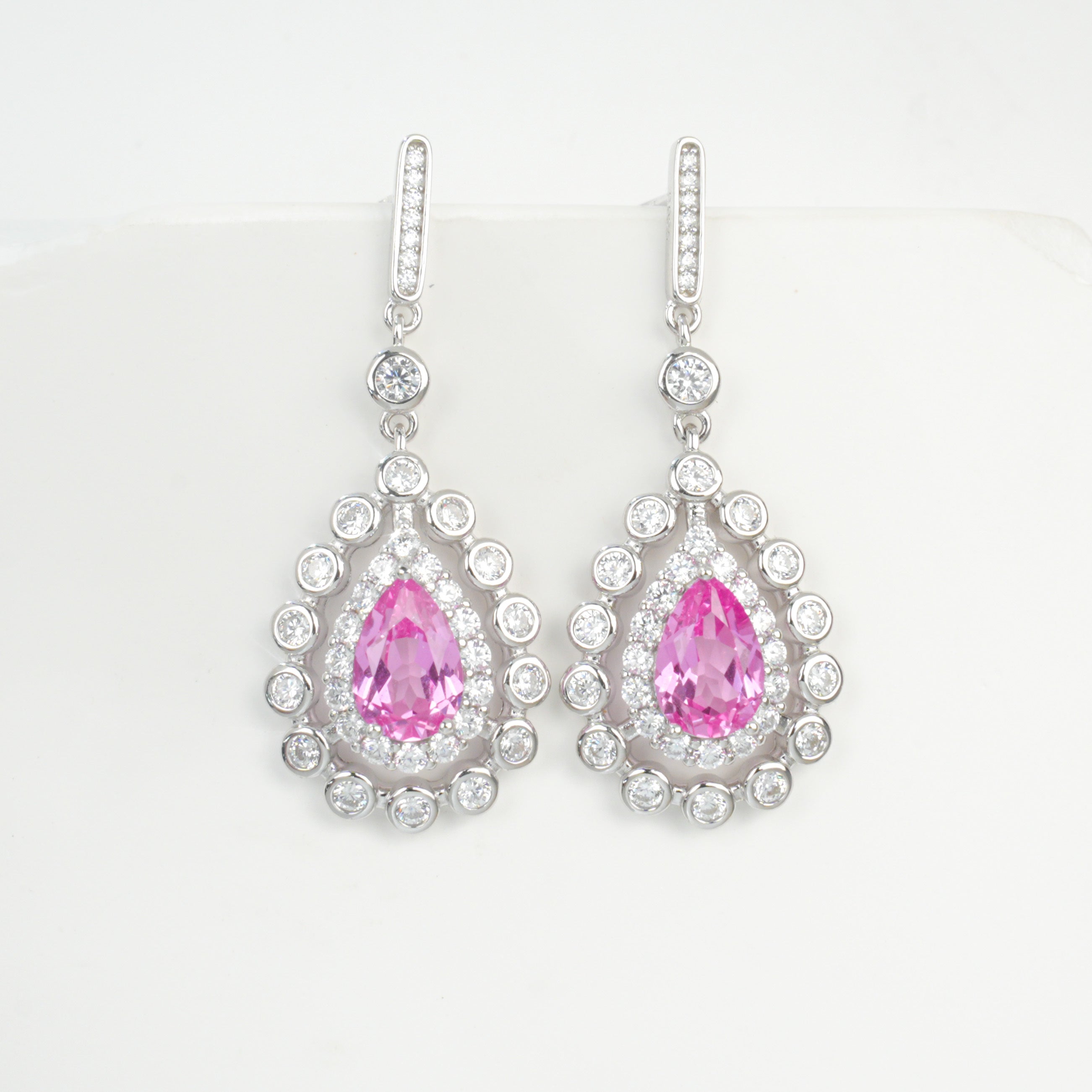 Cultivating Padparadscha - Exquisite Teardrop Earrings