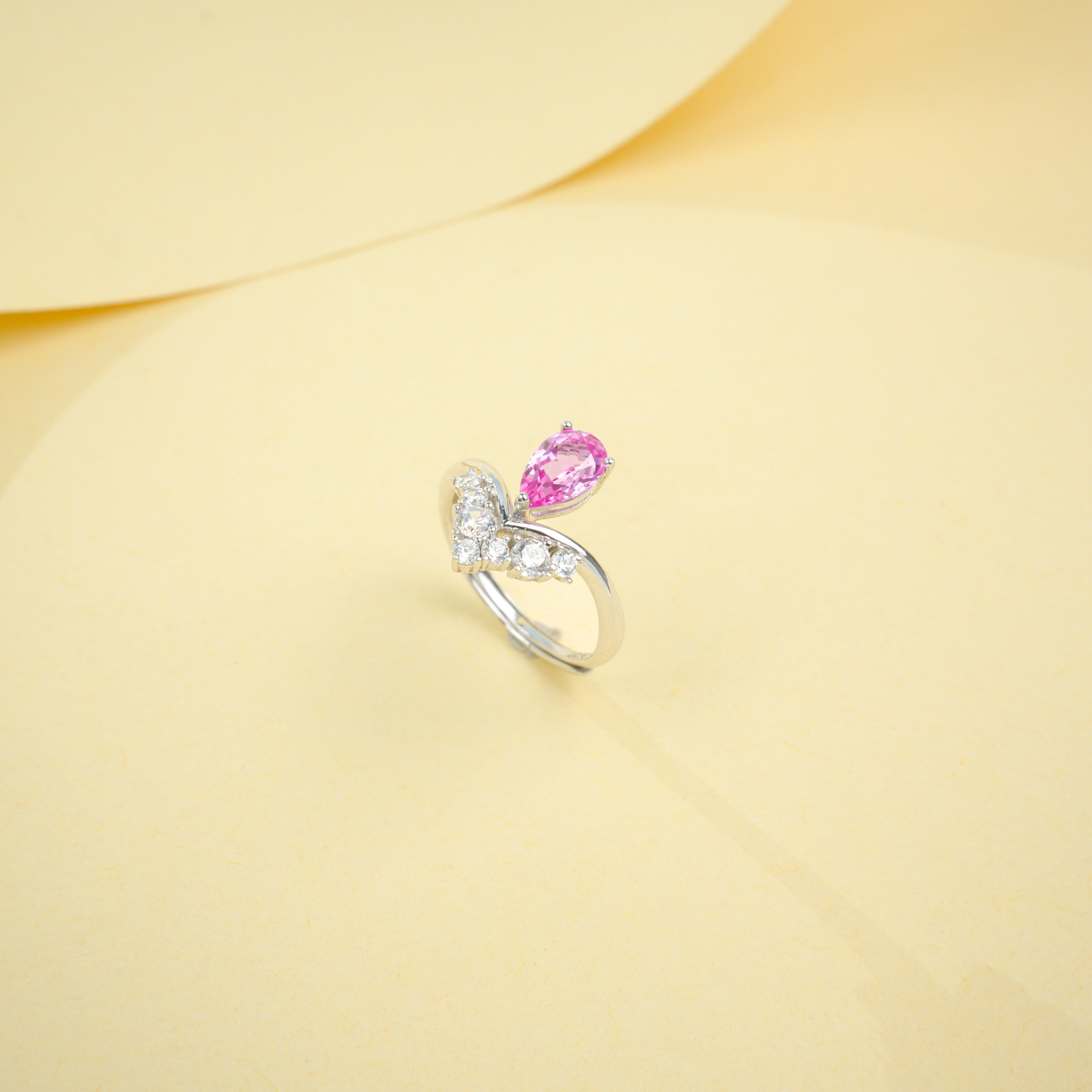 Nurturing Padparadscha - Tender Heart Teardrop Ring
