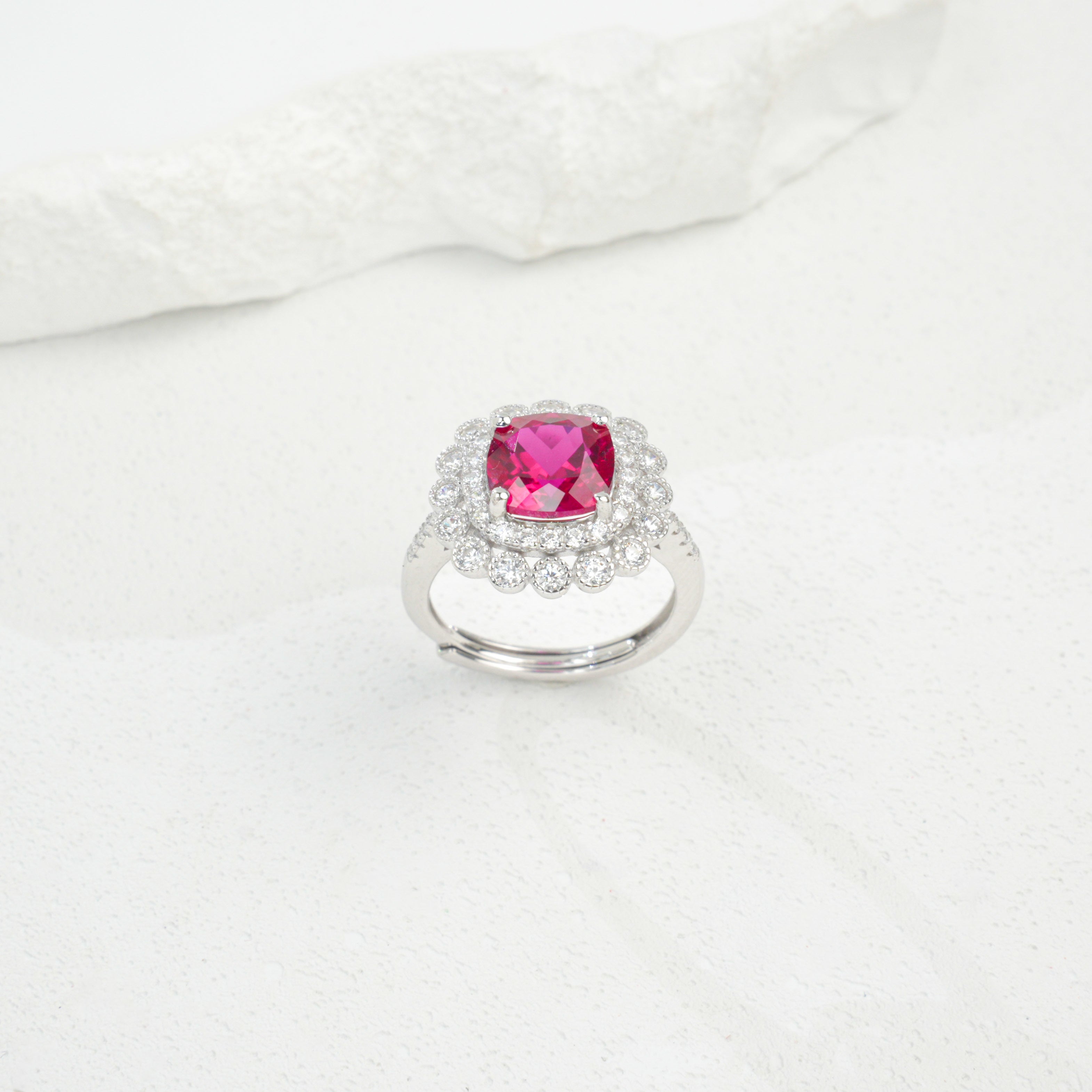 Cultured Sapphire - Dazzling Floral Cluster Ring