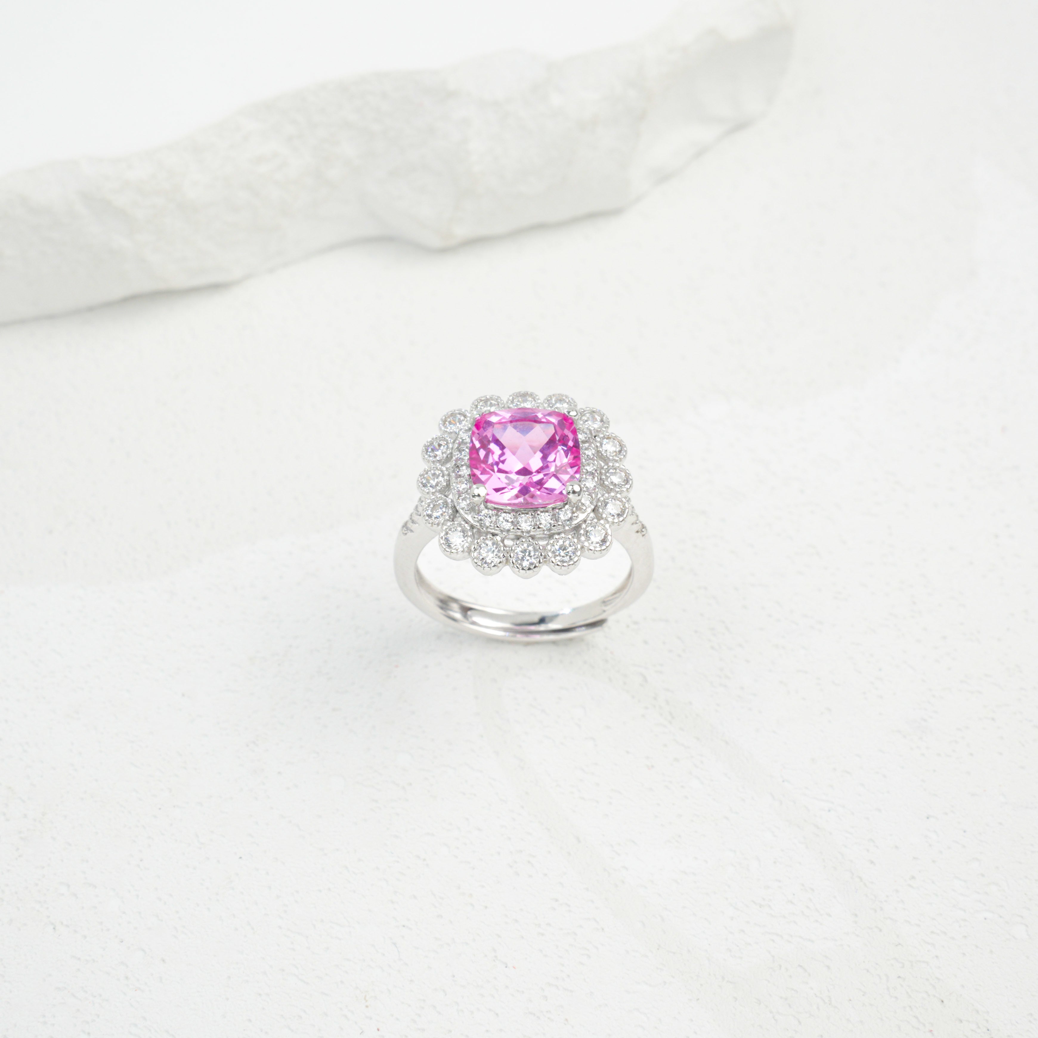 Cultured Sapphire - Dazzling Floral Cluster Ring