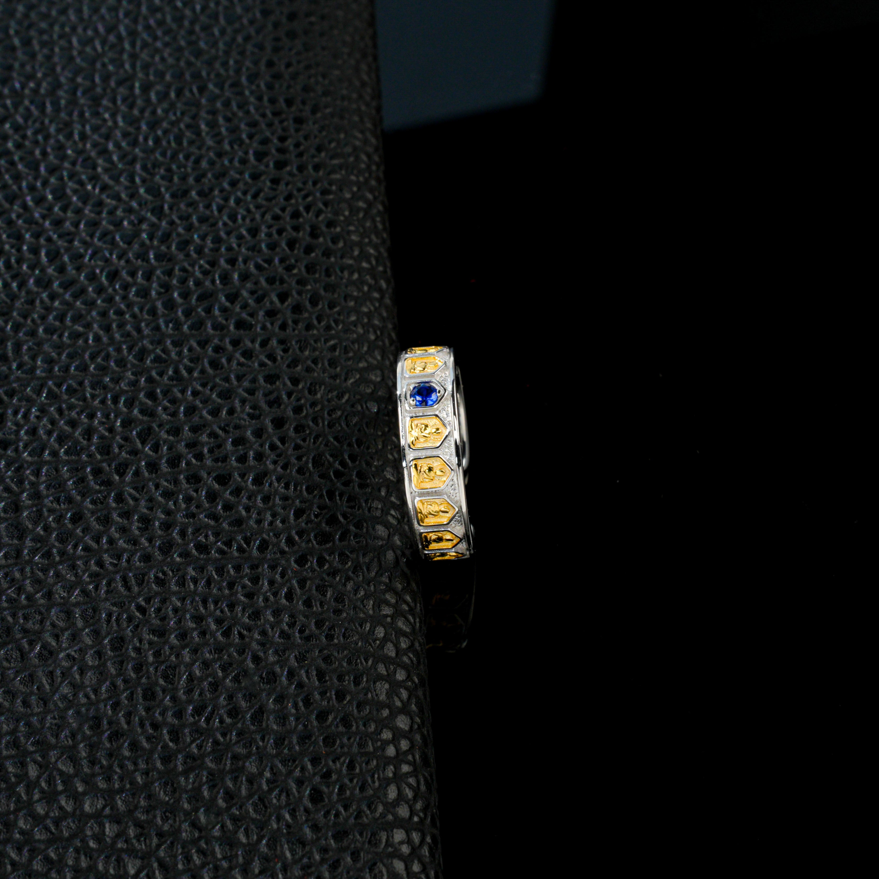 Lab-Grown Ruby - Filigree Diamond-Inlaid Colored Gold Ring