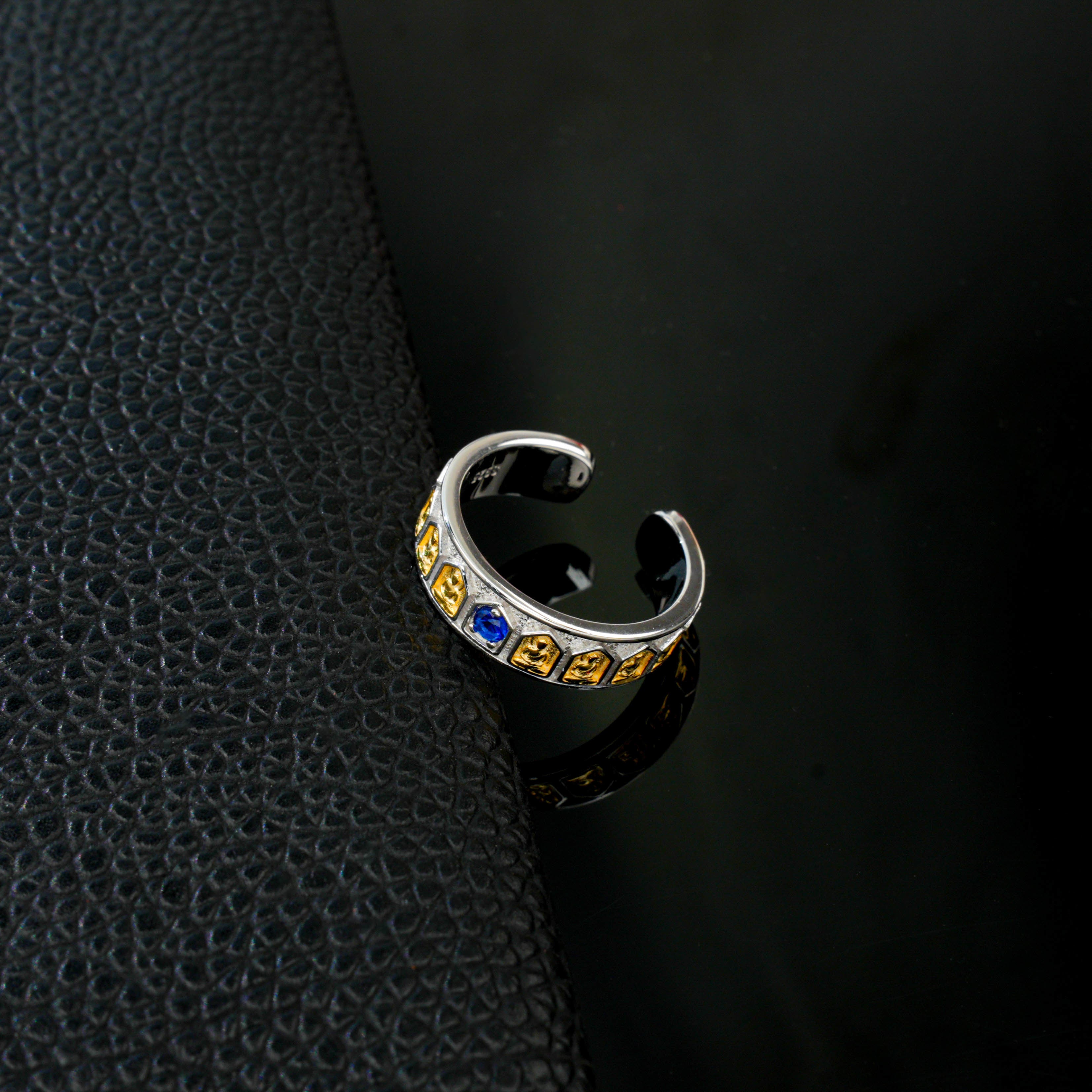 Lab-Grown Ruby - Filigree Diamond-Inlaid Colored Gold Ring