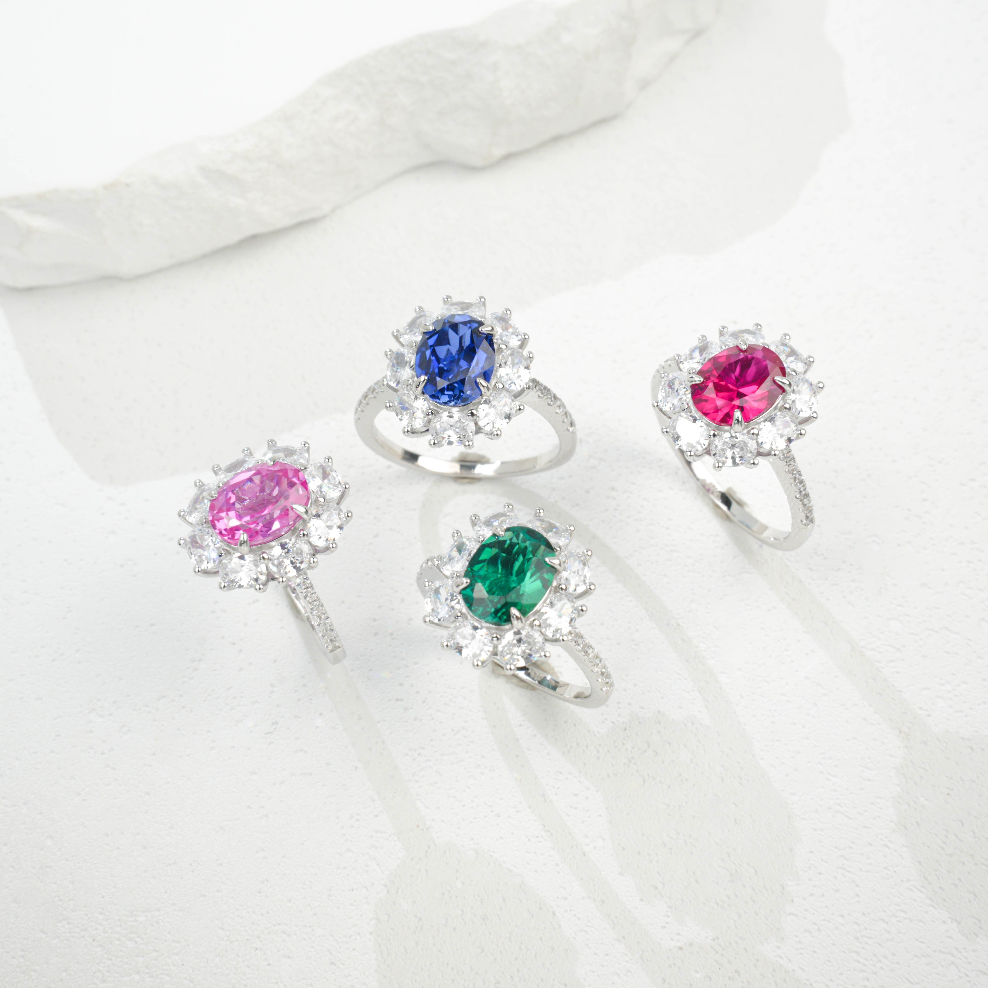 Lab-Grown Emerald - Star Cluster Verdant Glow Ring