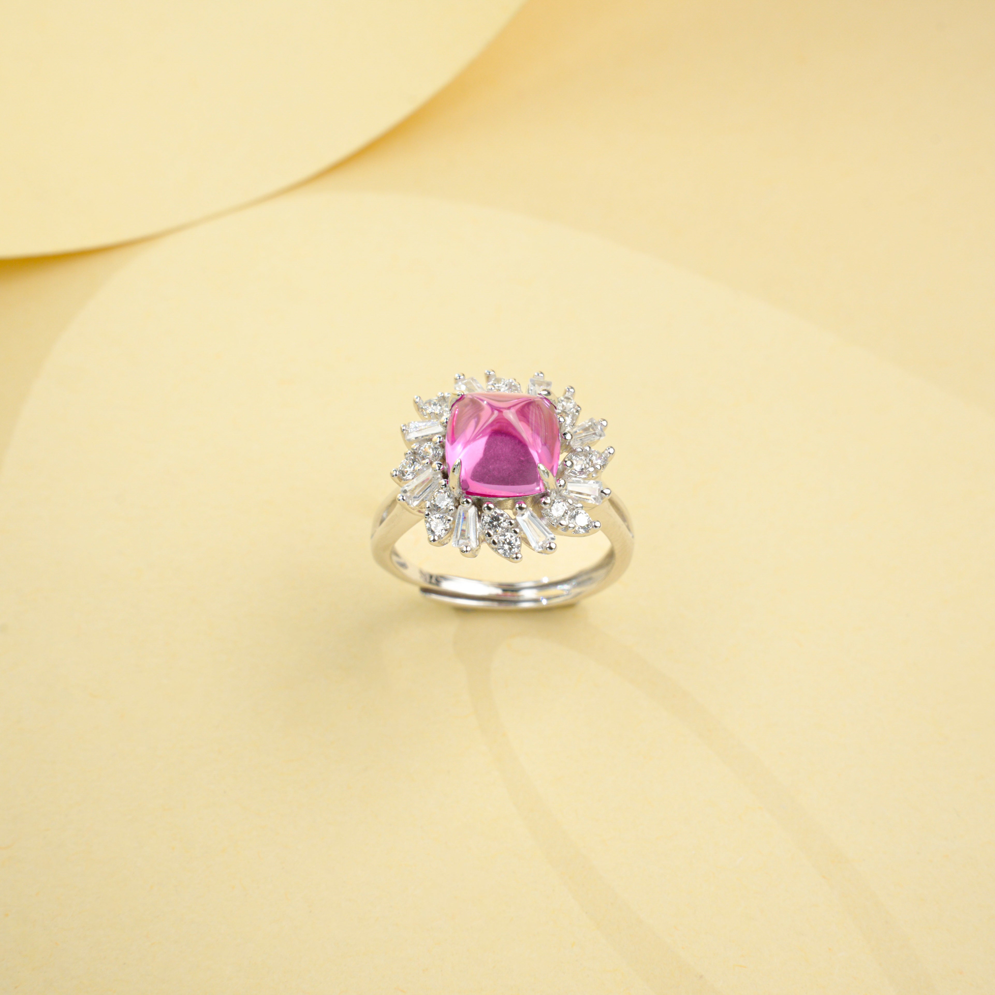 Lab-Grown Sapphire - Starburst Princess-Cut Diamond Ring