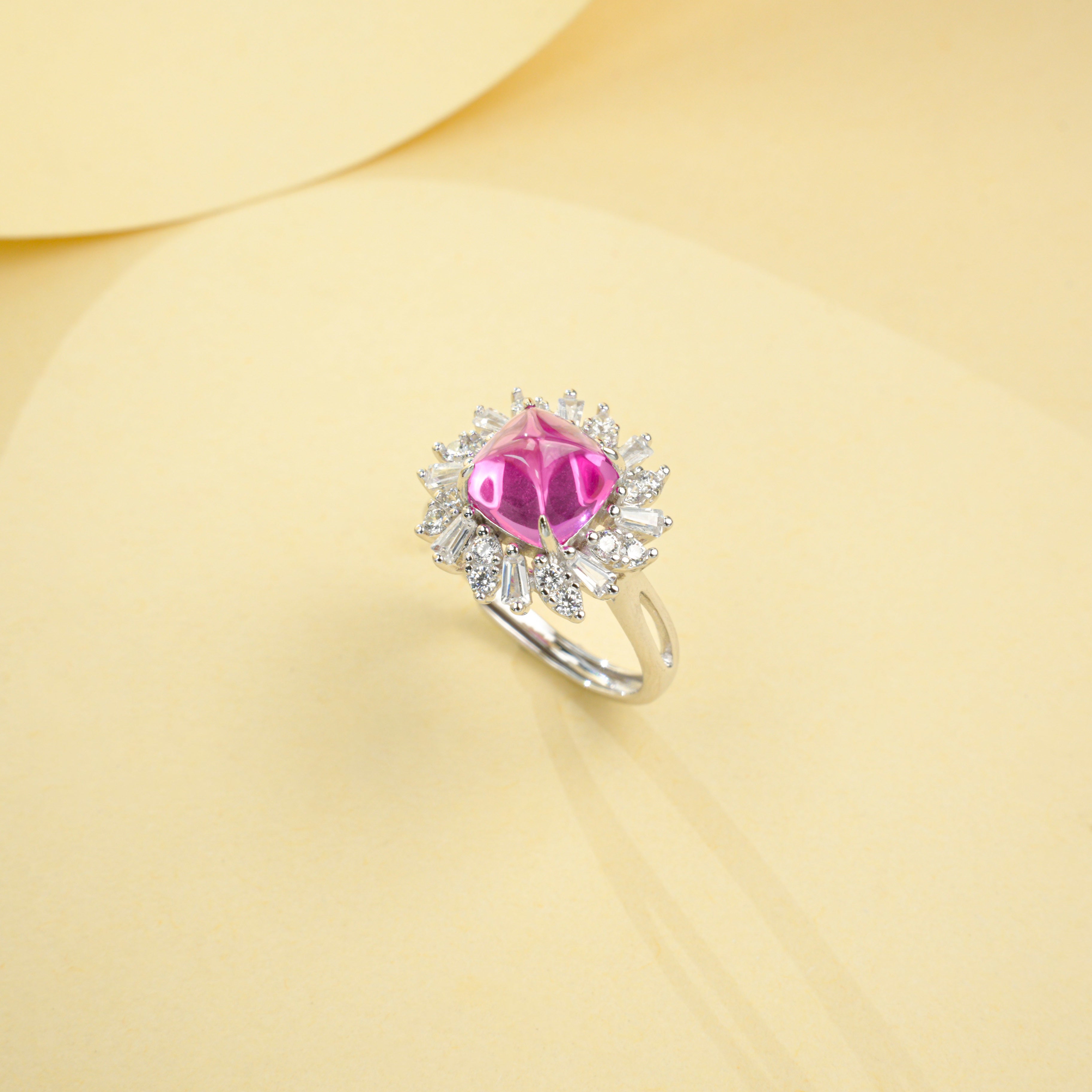 Lab-Grown Sapphire - Starburst Princess-Cut Diamond Ring