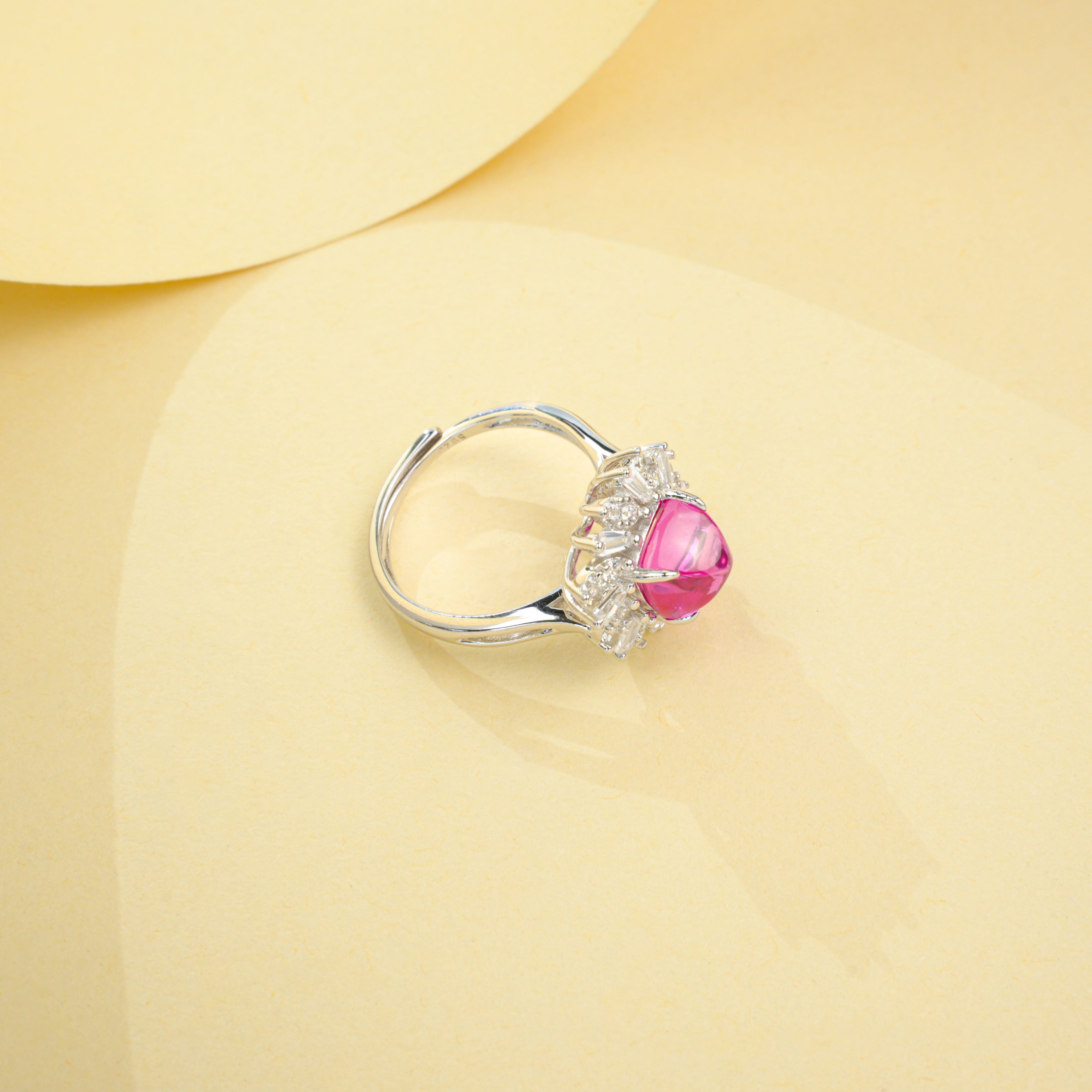 Lab-Grown Sapphire - Starburst Princess-Cut Diamond Ring