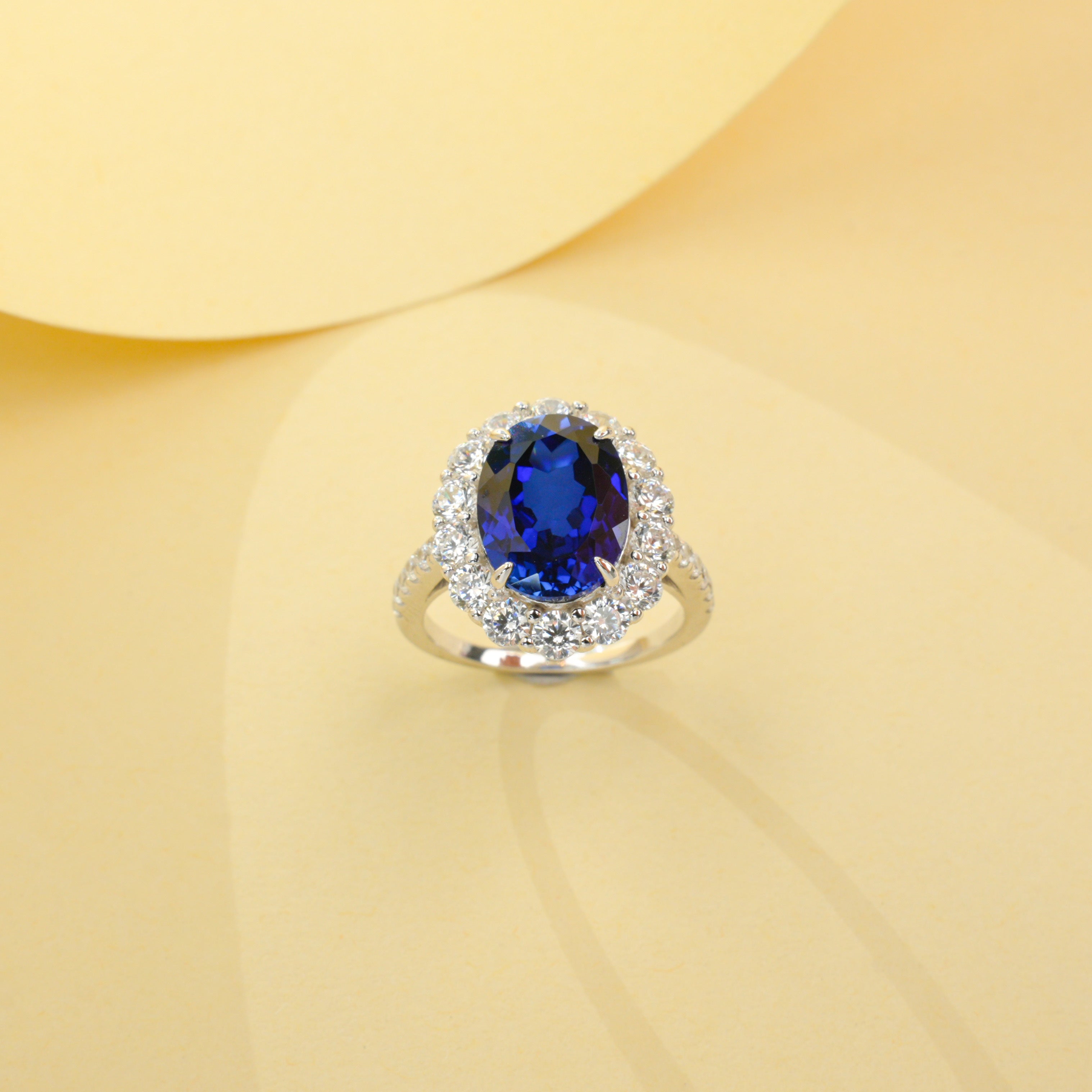 Lab-Grown Emerald - Star Halo Emerald Melody Oval-Cut Ring