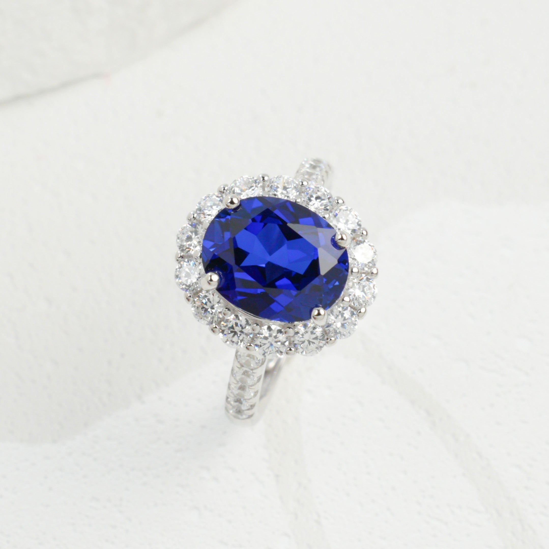 Lab-Grown Padparadscha - Pink Oval Diamond-Halo Soft Ring