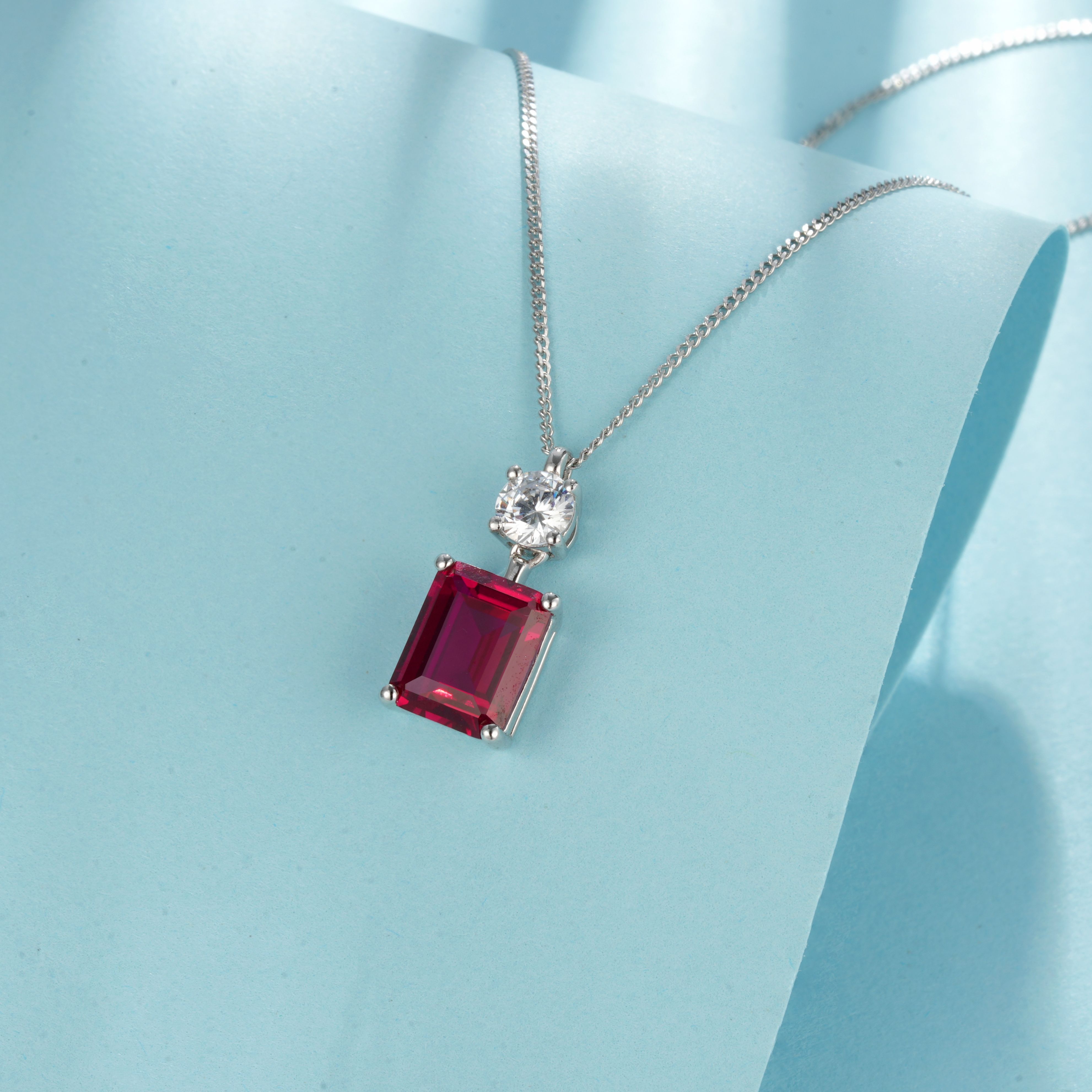 Lab-Grown Emerald - Emerald & Diamond Dual-Center Pendant