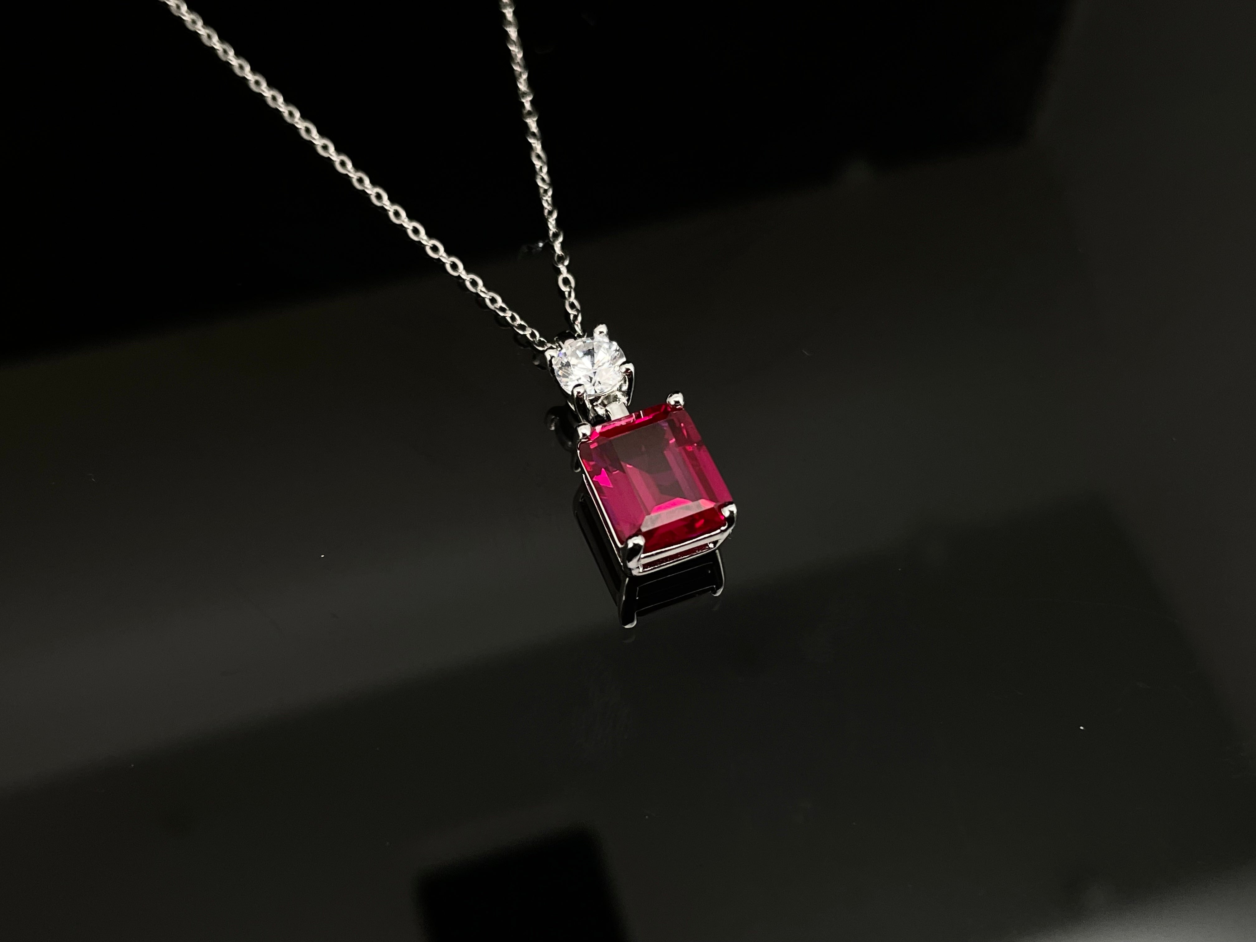 Lab-Grown Emerald - Emerald & Diamond Dual-Center Pendant