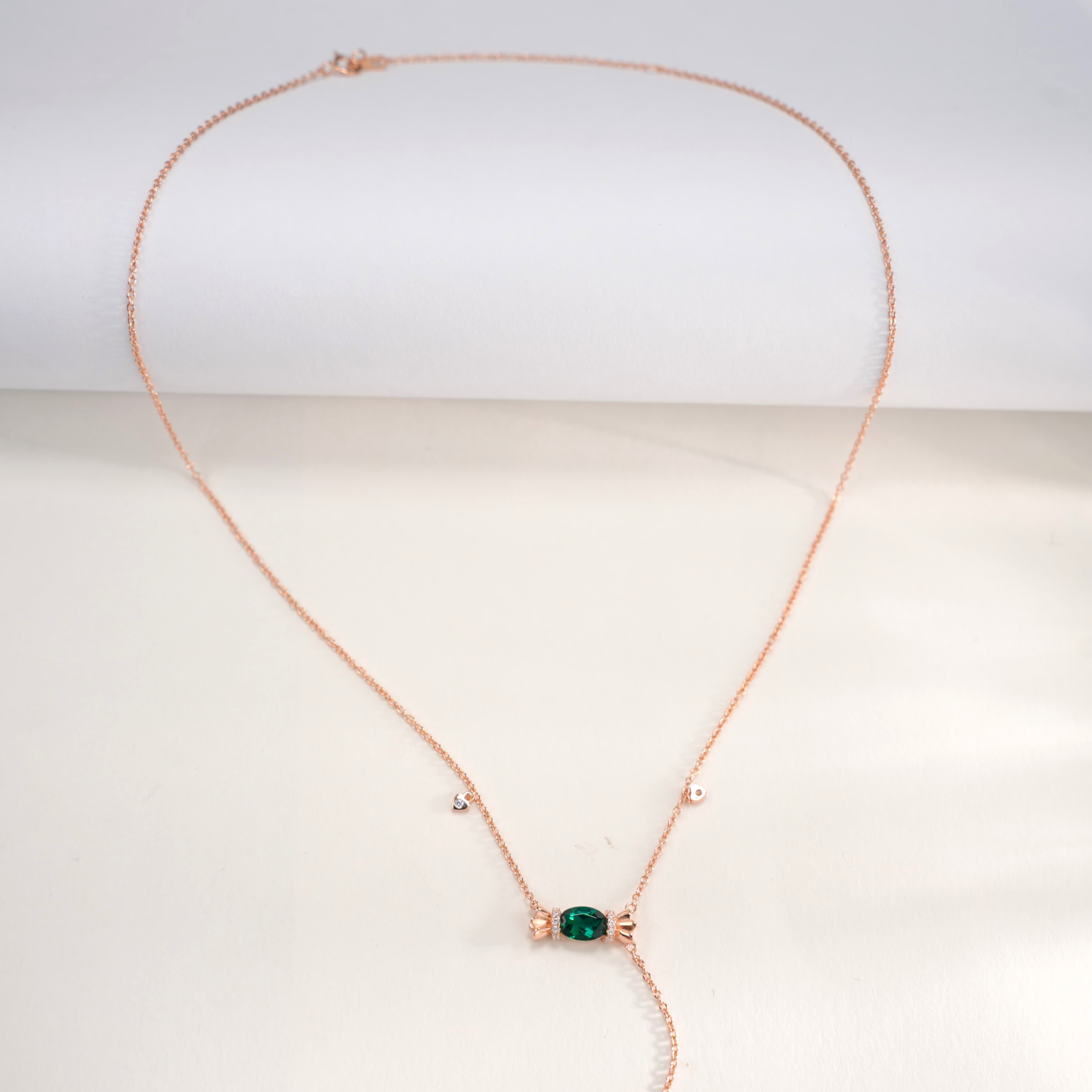 Lab-Grown Emerald - Emerald Melody Tassel Adjustable Necklace