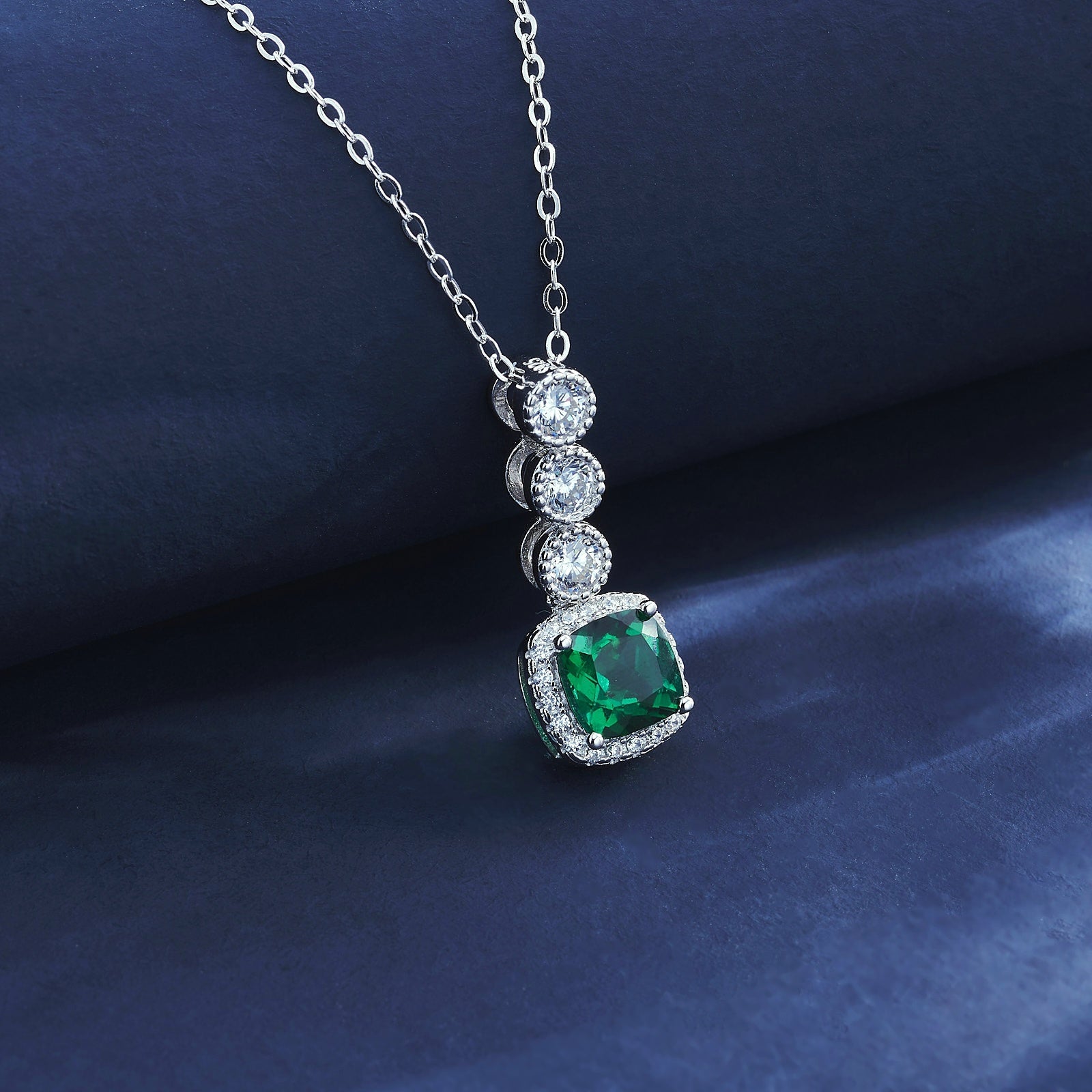 Lab-Grown Emerald - Emerald Tier Diamond-Accented Layered Pendant Necklace