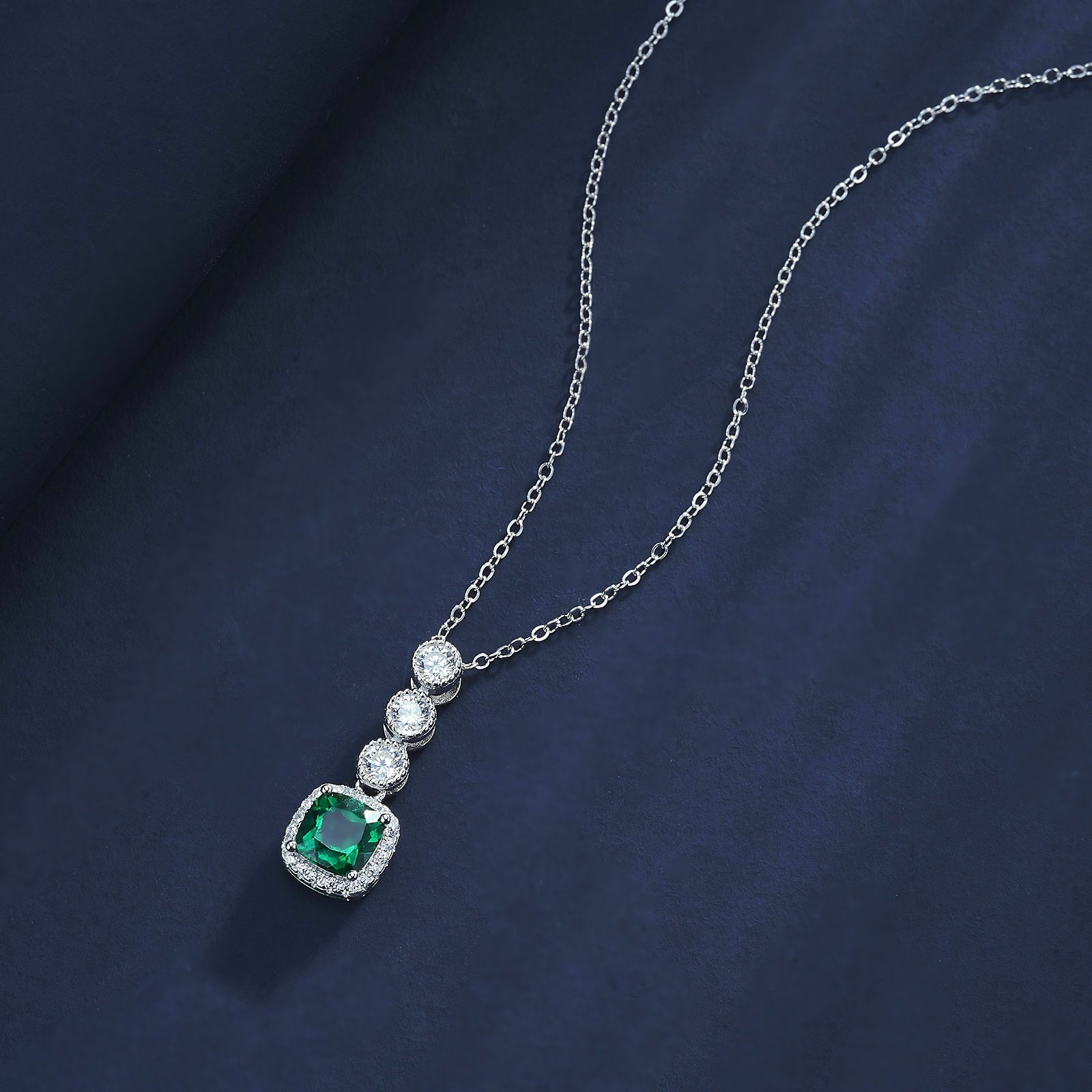 Lab-Grown Emerald - Emerald Tier Diamond-Accented Layered Pendant Necklace