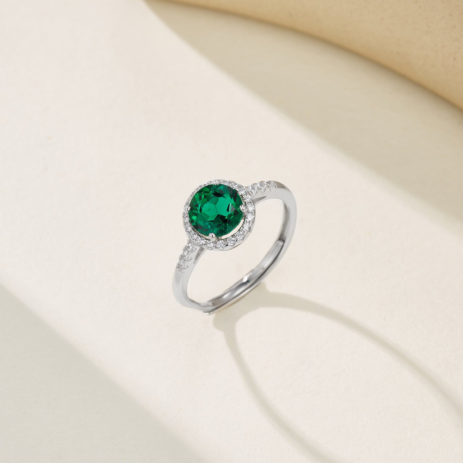 Lab-Grown Paraiba Tourmaline - Oceanic Round Diamond-Wrapped Gentle Ripple Ring