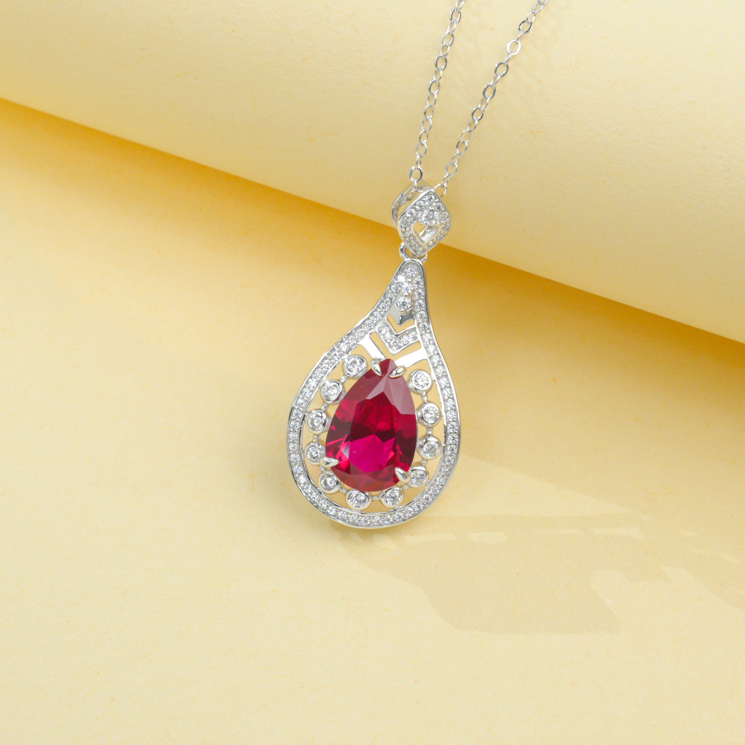 Lab-Grown Emerald - Dewy Emerald Diamond Heart Feather Charm Pendant