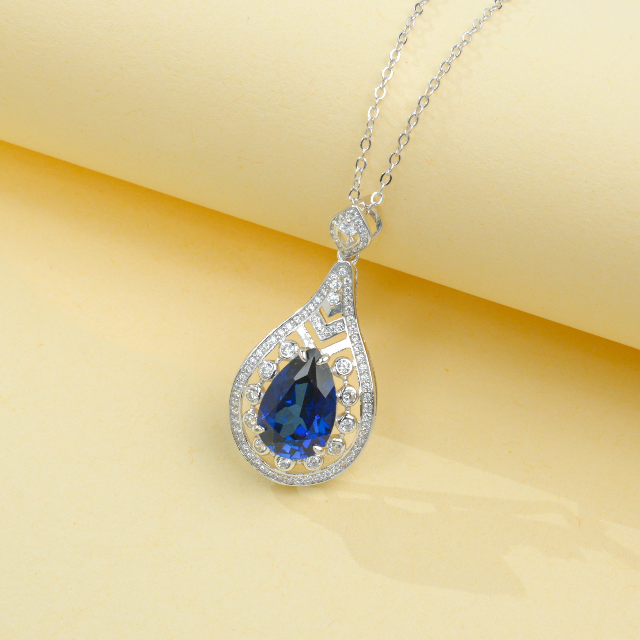 Lab-Grown Emerald - Dewy Emerald Diamond Heart Feather Charm Pendant