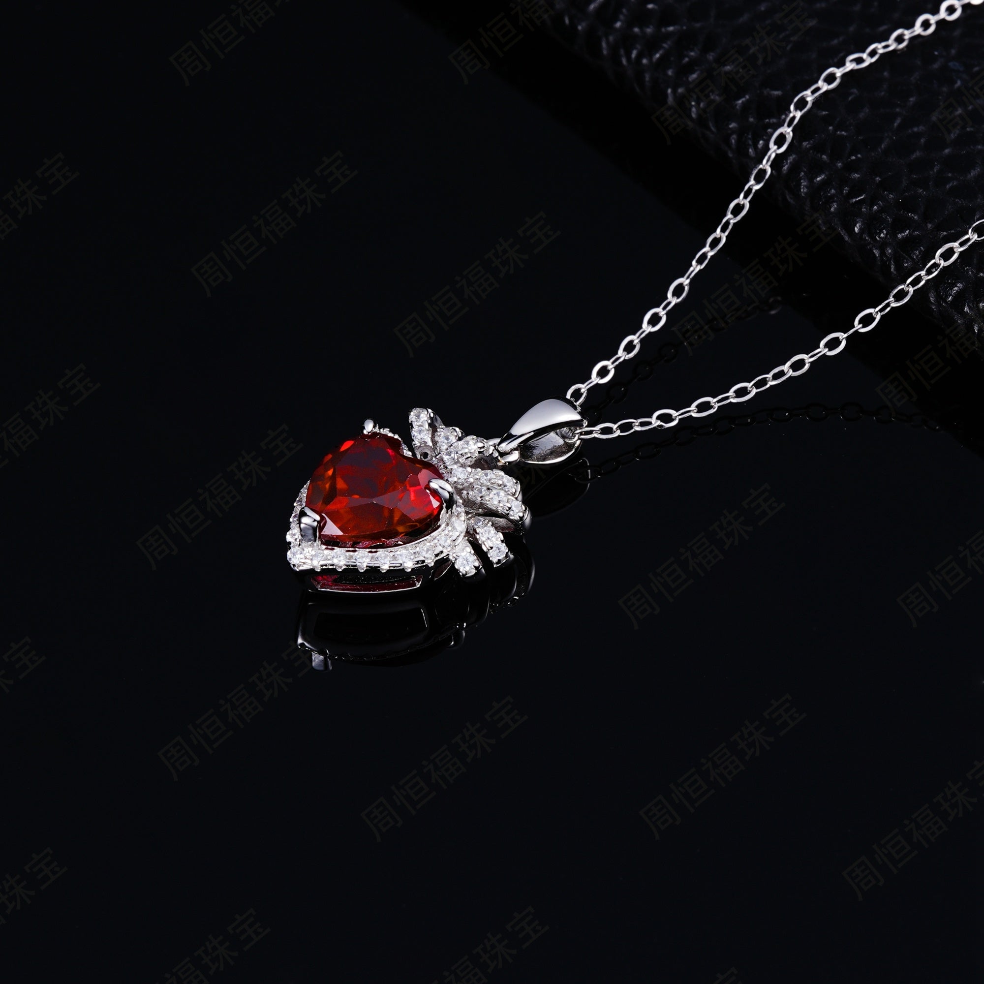 Lab-Grown Emerald - Emerald Heart Diamond Feather Love Charm Pendant