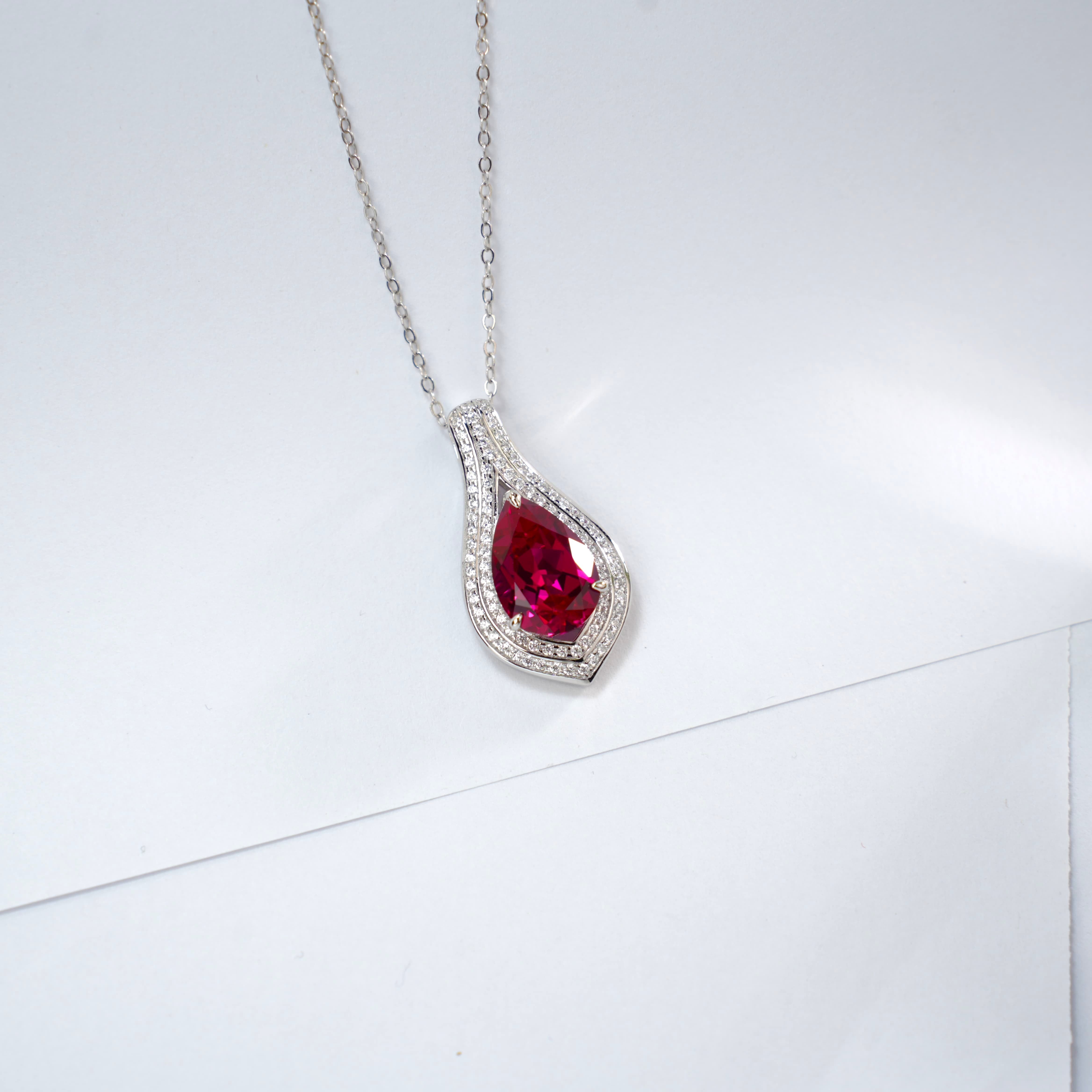 Lab-Grown Emerald - Dewy Emerald Diamond Double Halo Elegant Charm Pendant