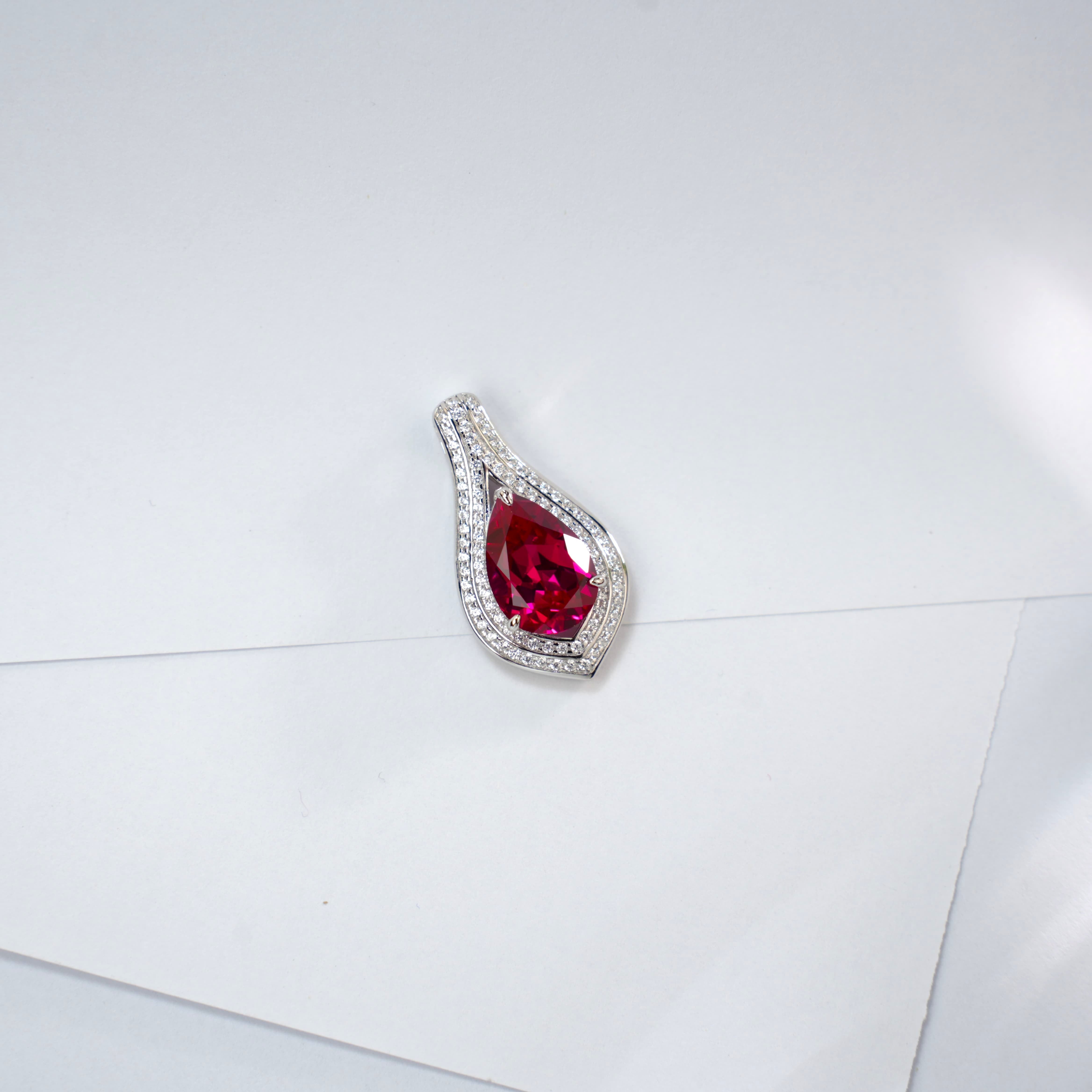 Lab-Grown Emerald - Dewy Emerald Diamond Double Halo Elegant Charm Pendant