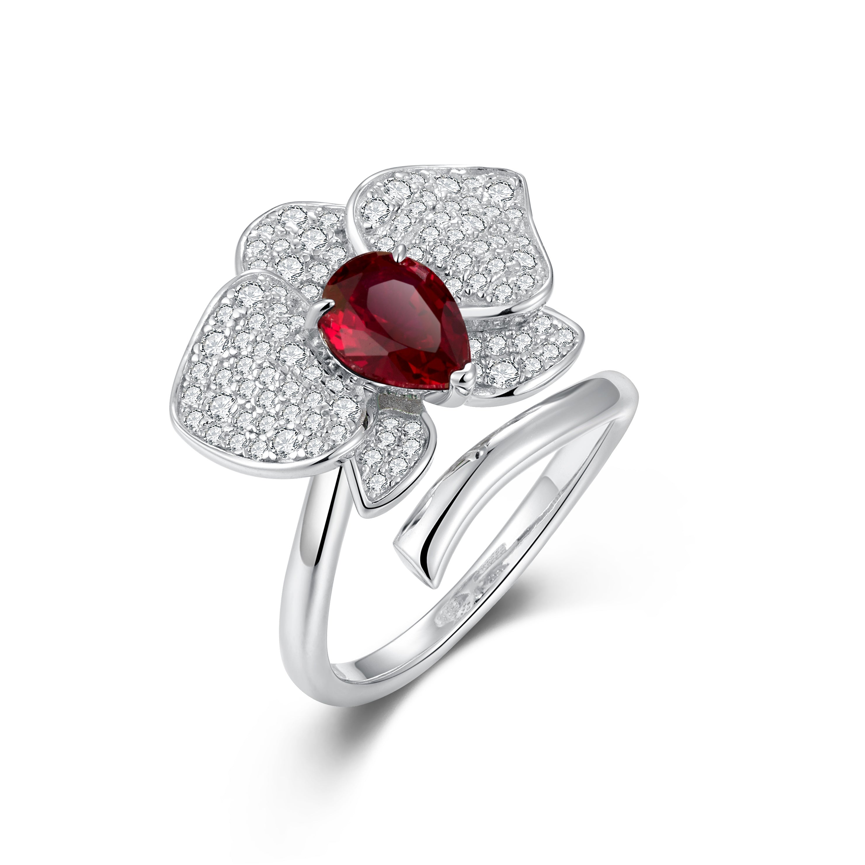 Lab-Grown Emerald - Dewy Emerald Diamond Blossom Ring