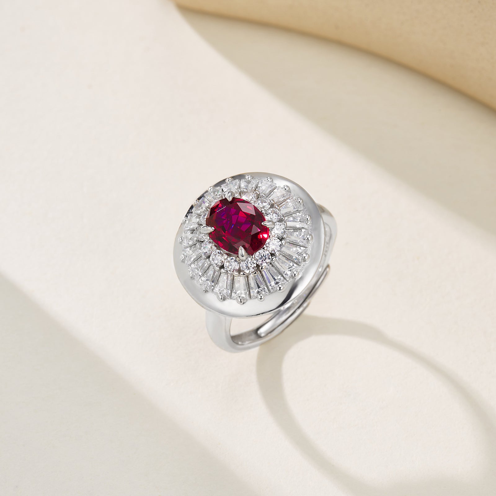 Lab-Grown Emerald - Oval Emerald Diamond Starburst Ring