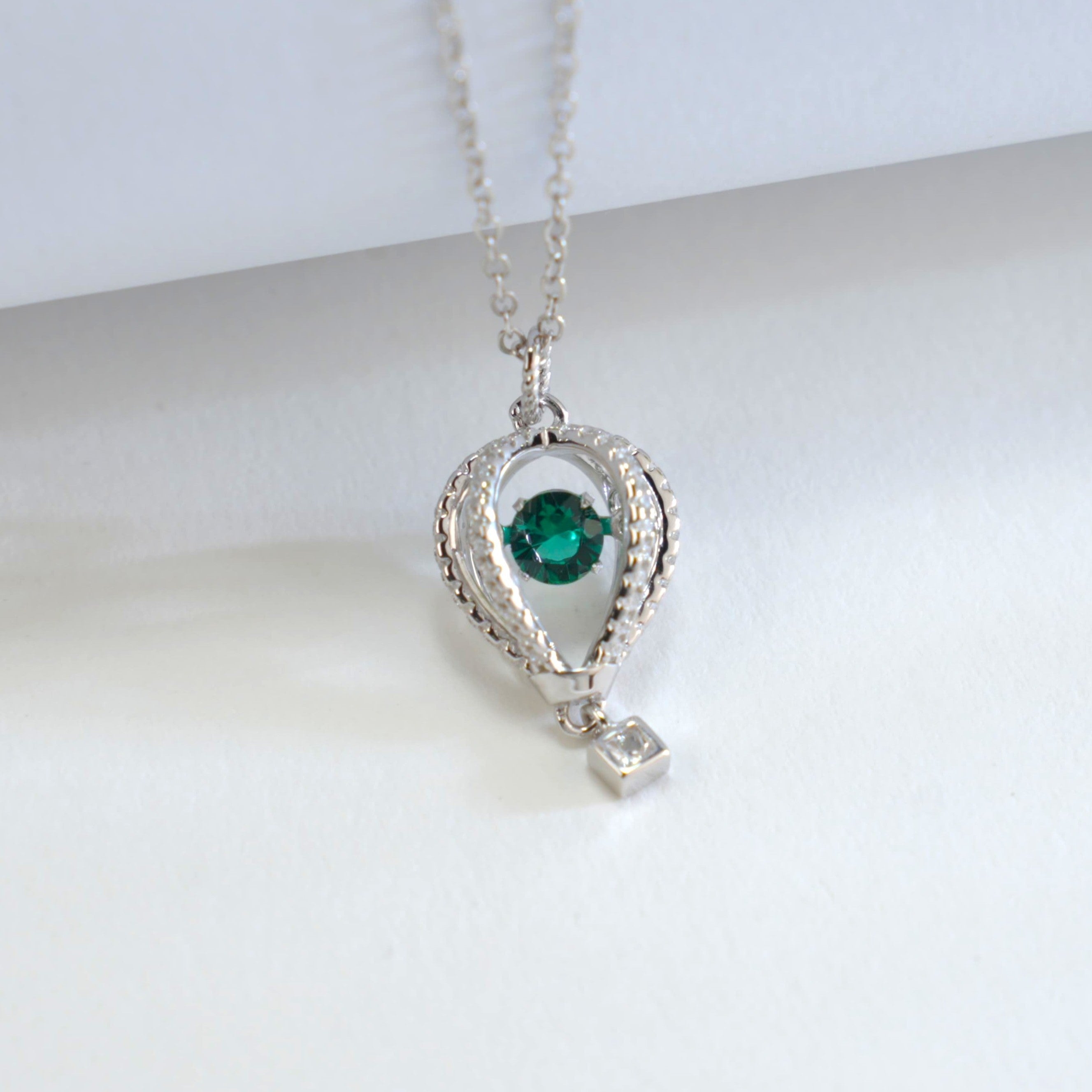 Emerald Hot Air Balloon Necklace | Lab-Created Gemstone